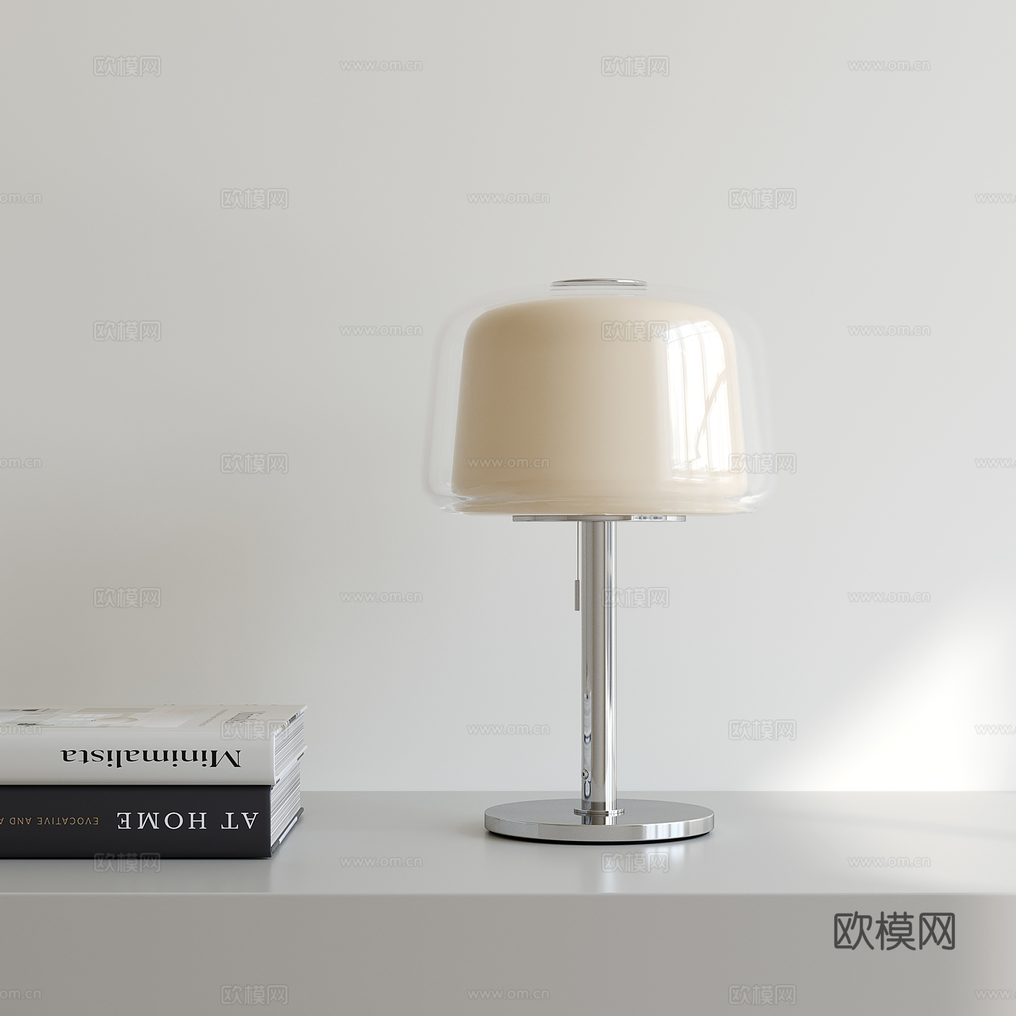 奶油风玻璃台灯3d模型
