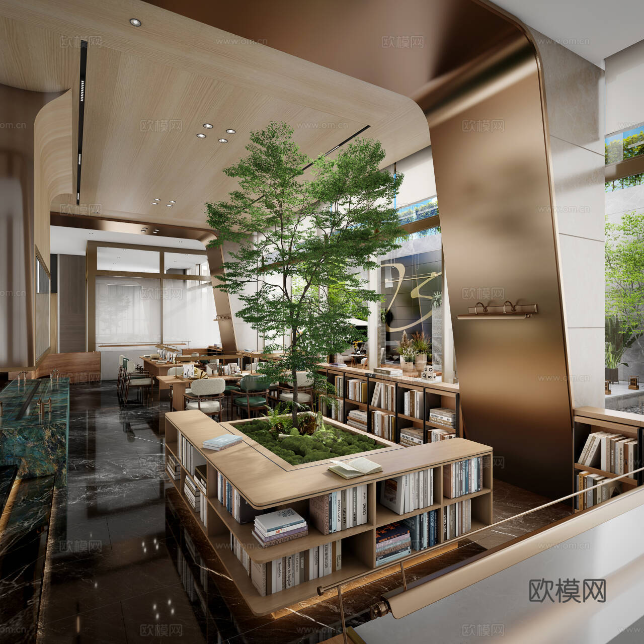阅读区 书架 植物3d模型