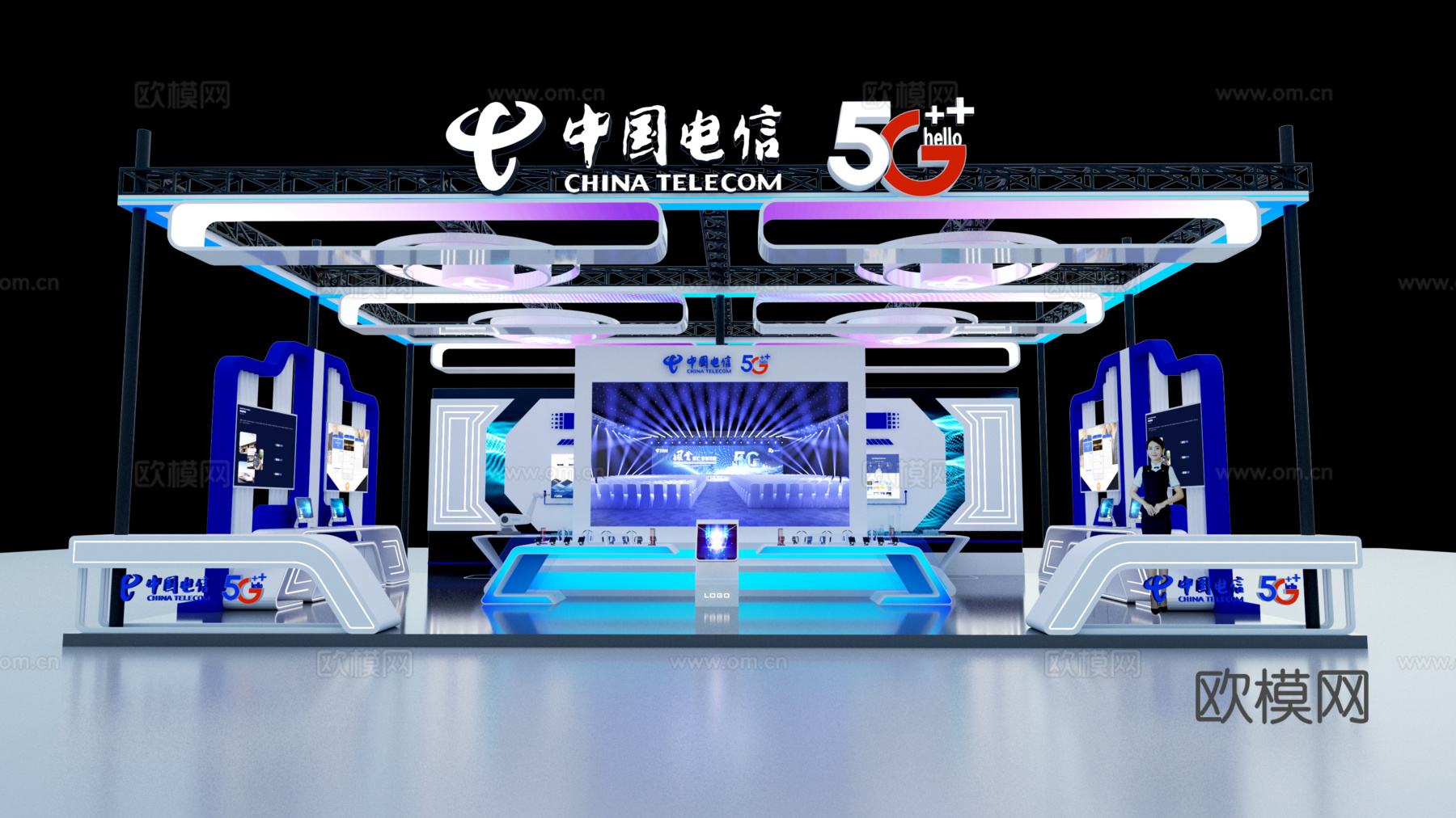 现代展位展台 展览展厅 会展展台 特装展位3d模型