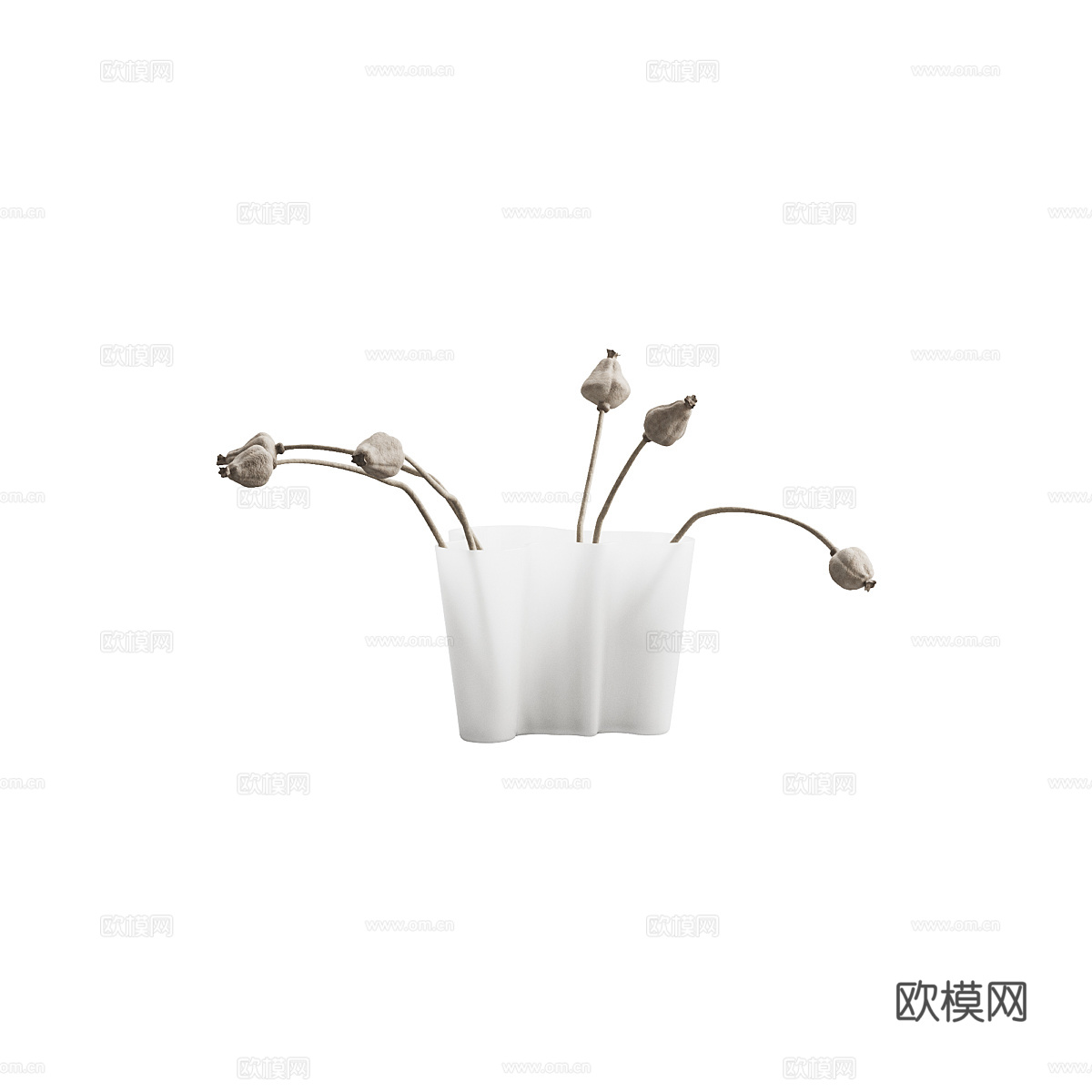 新中式花瓶花艺3d模型