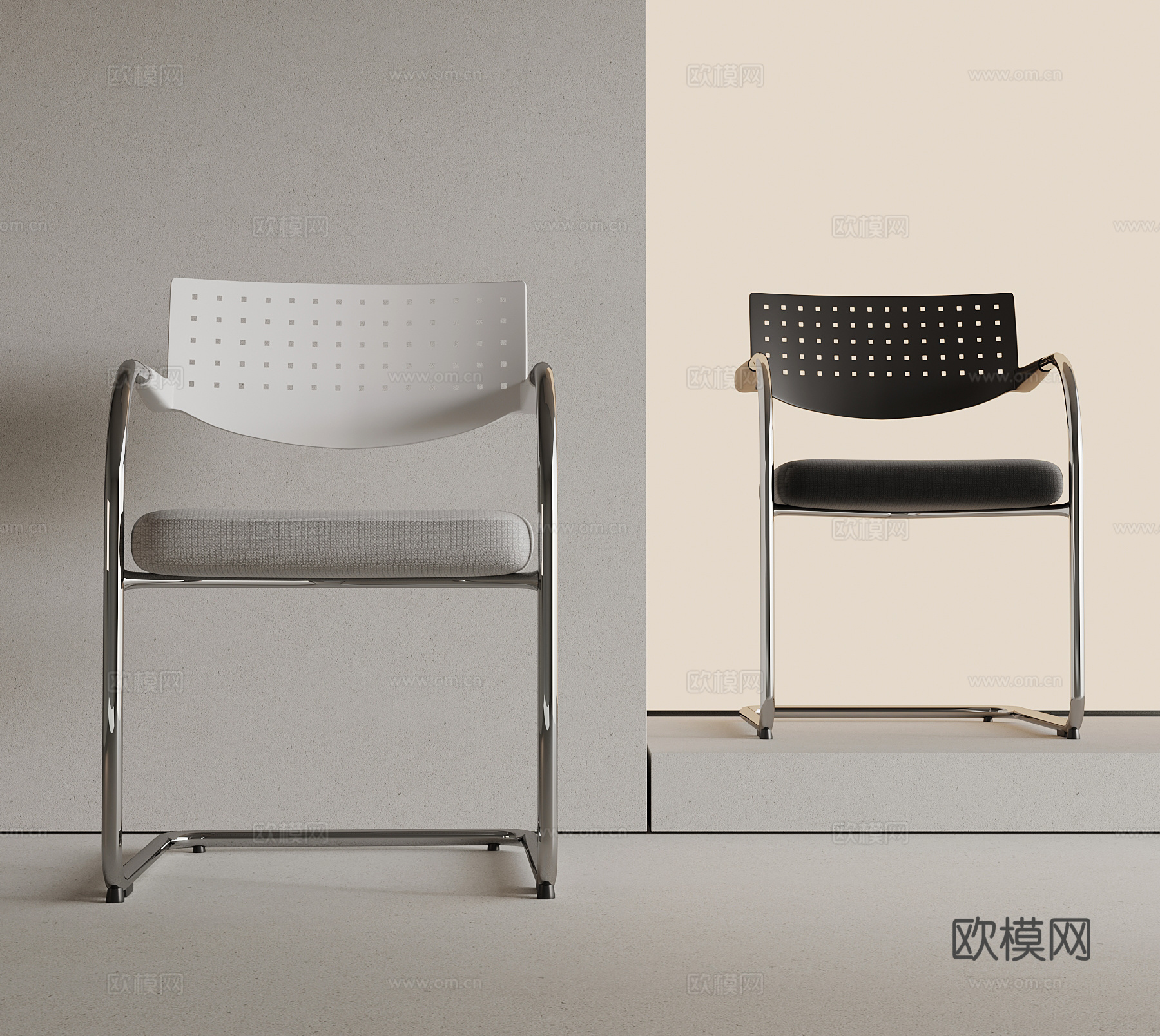 办公椅 现代办公班前椅3d模型