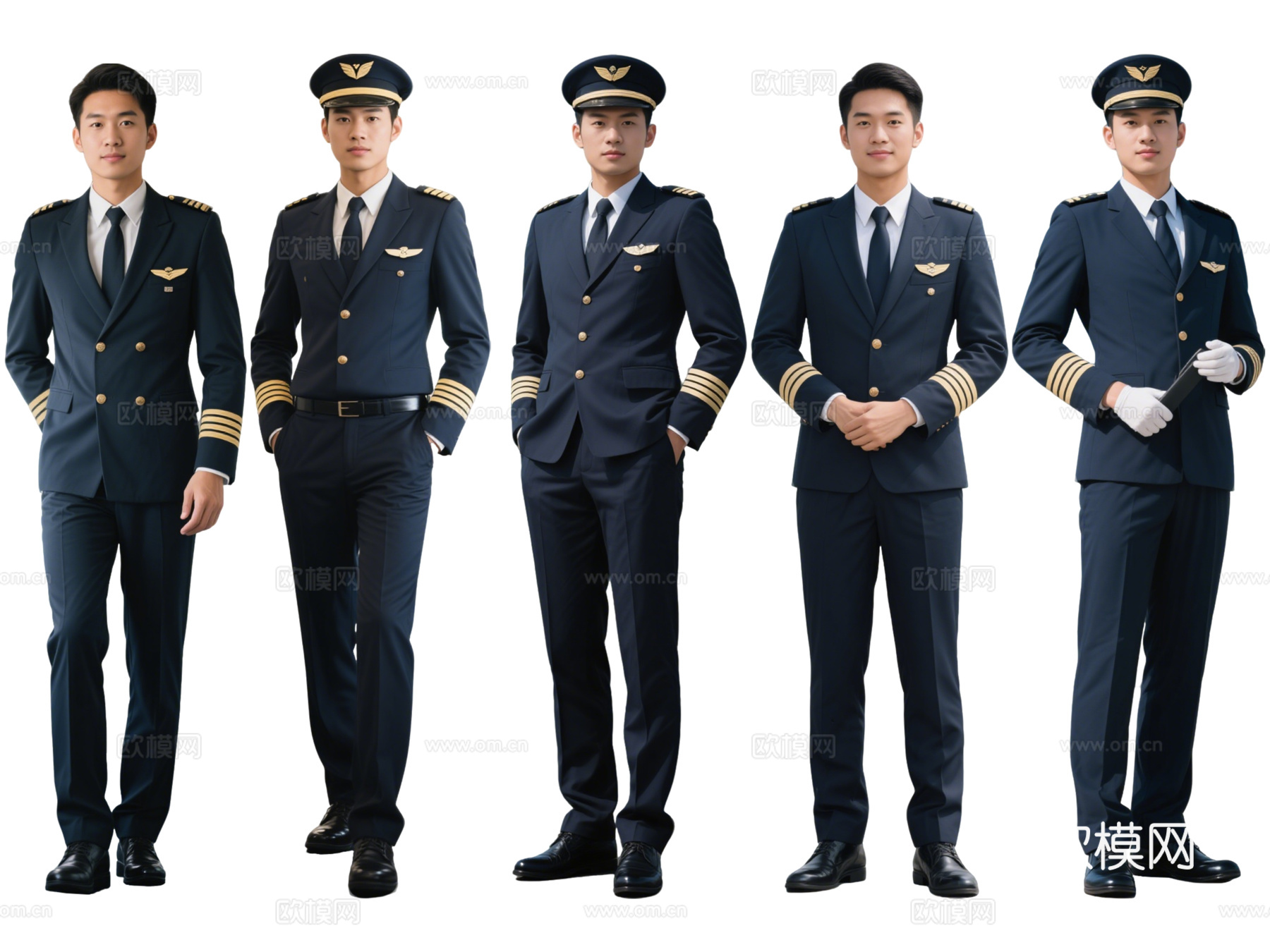 PS免抠现代人物 空少 乘务人员 空乘人员 航空机长