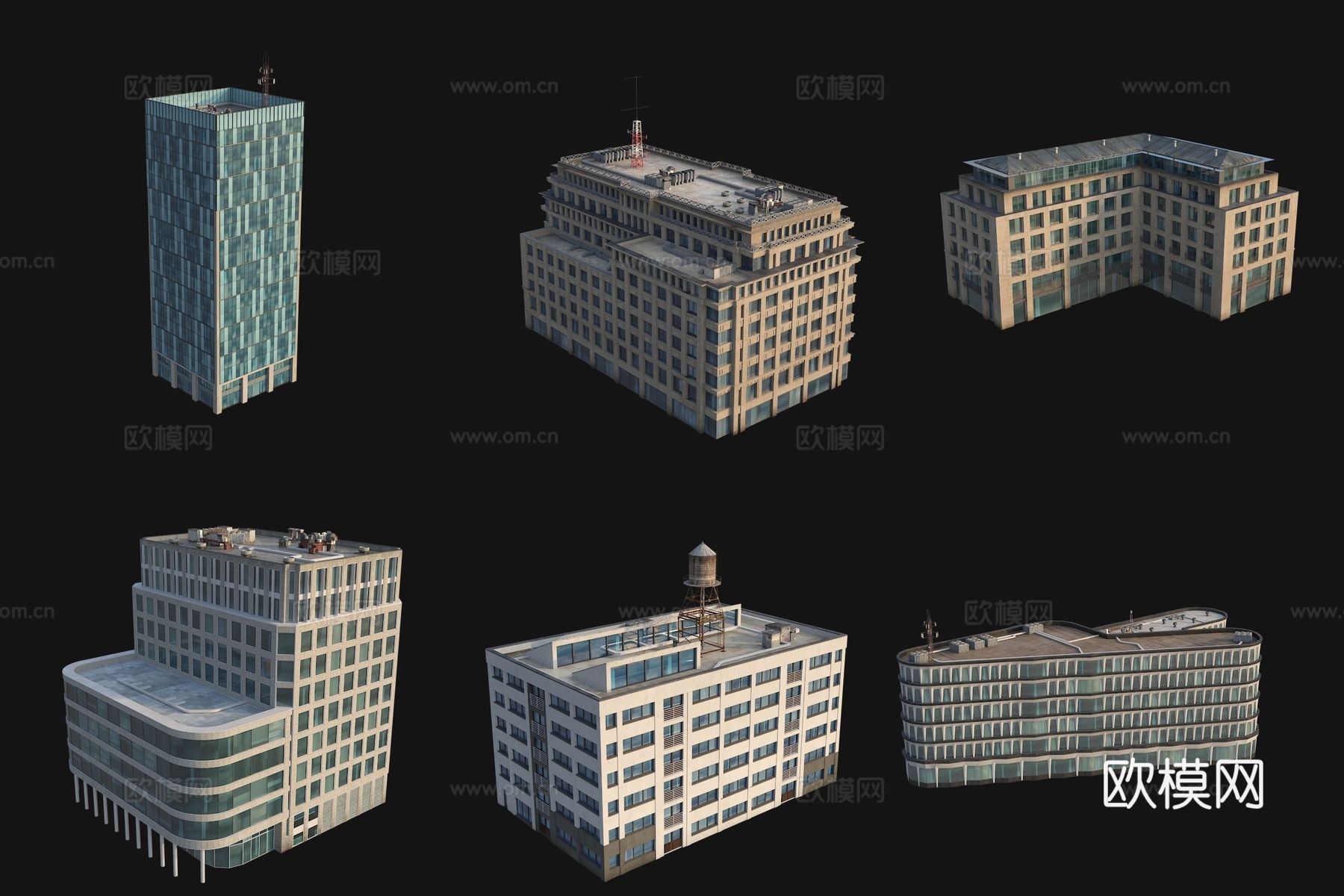 精细城市配楼3d模型