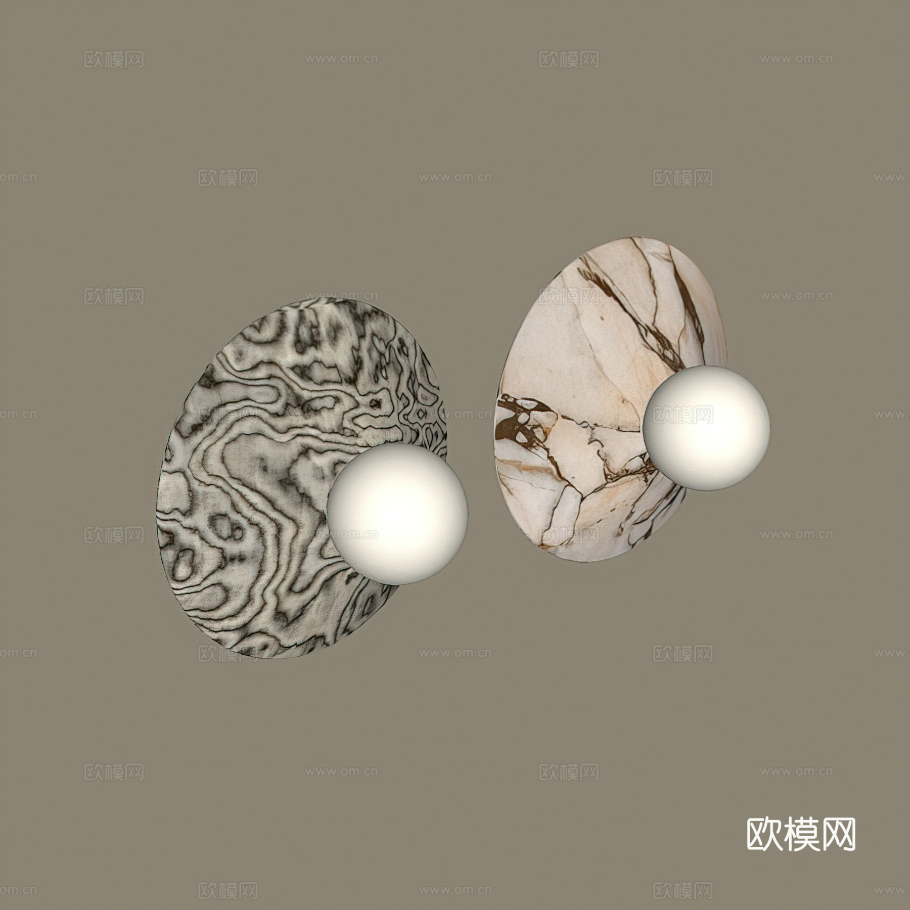 中古风玻璃壁灯 床头壁灯 大理石壁灯 木纹壁灯su模型