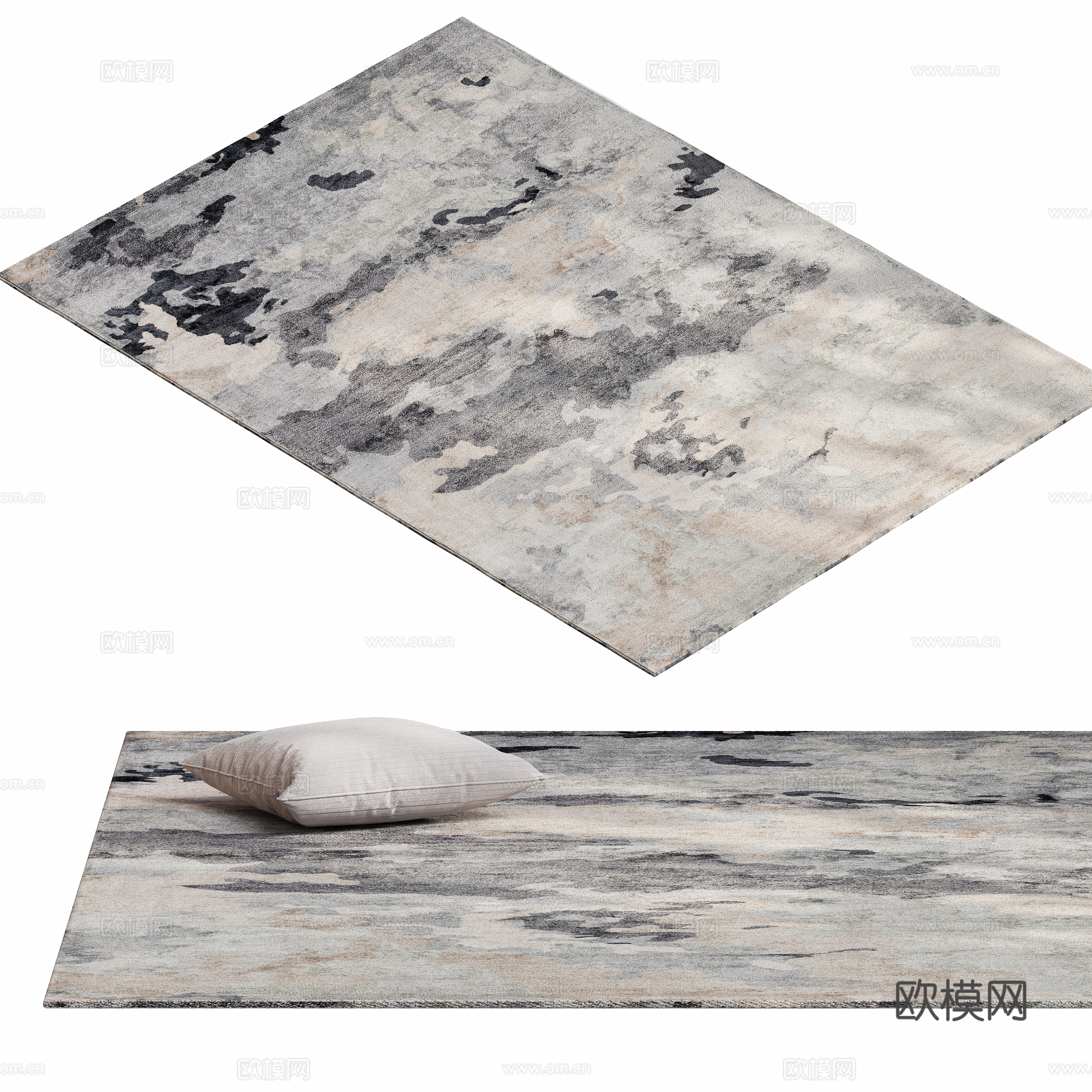 现代抽像艺术地毯3d模型