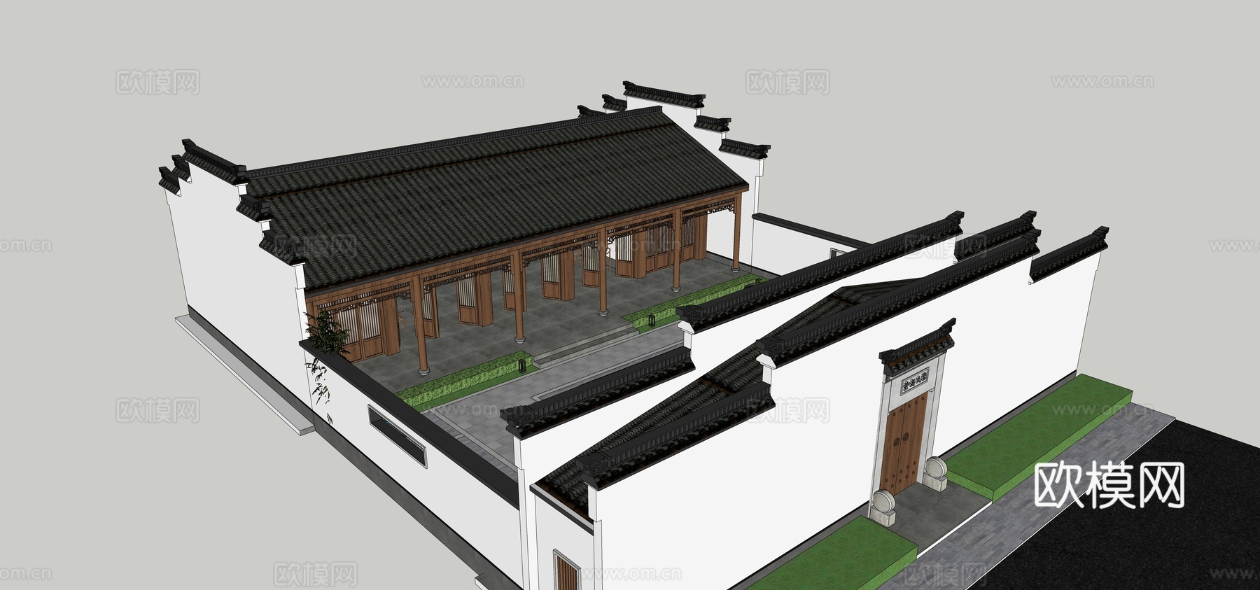 古代祠堂古苗寺庙古建筑su模型