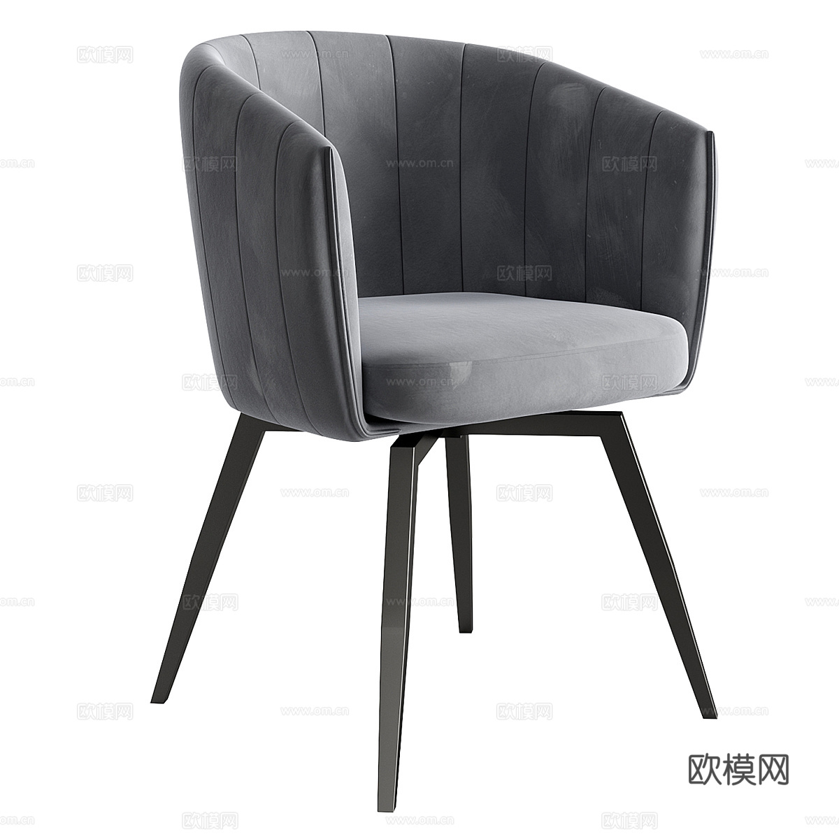 现代意式布艺餐椅3d模型