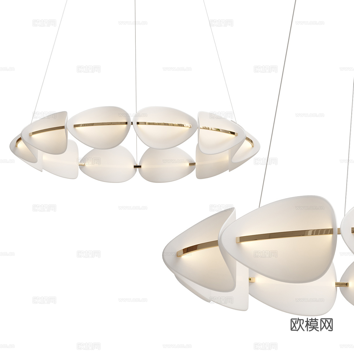新中式轻奢装饰吊灯3d模型