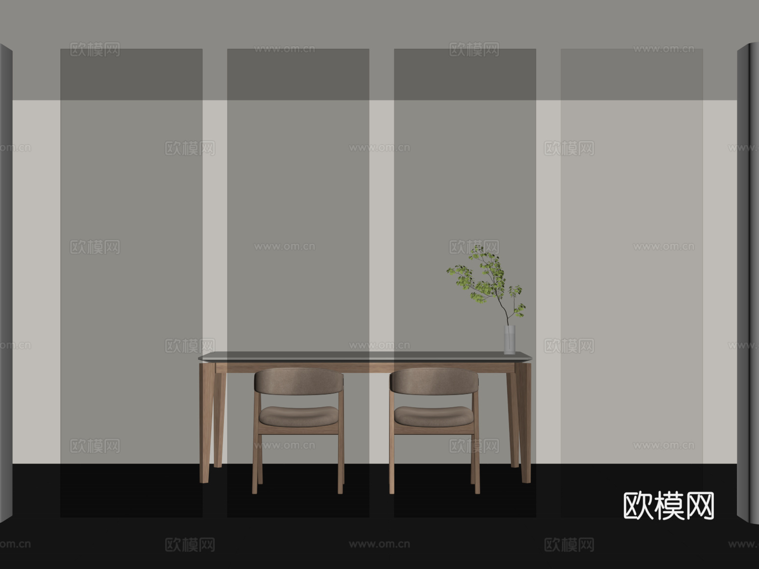 现代玻璃 彩色渐变 渐变 装饰玻璃su模型