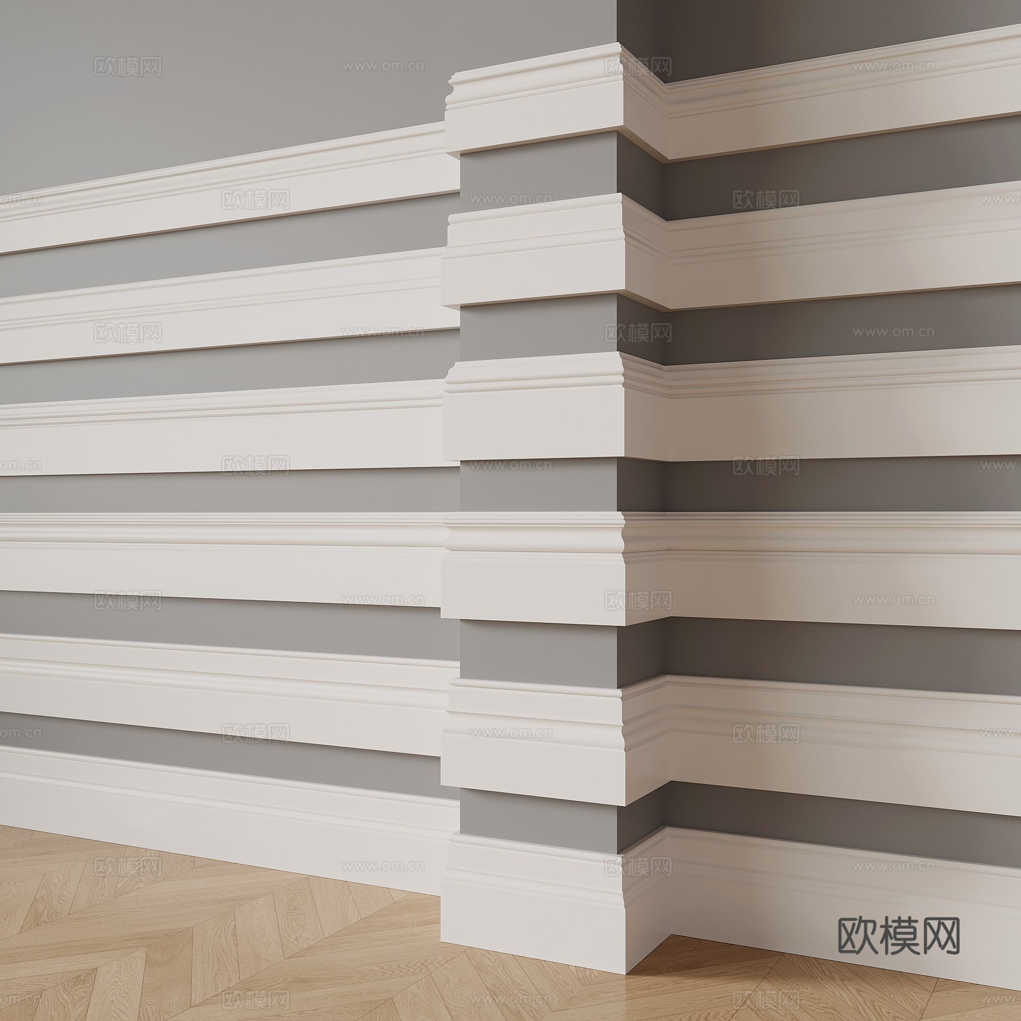 踢脚线 现代踢脚线 材料 线条 石膏线3d模型