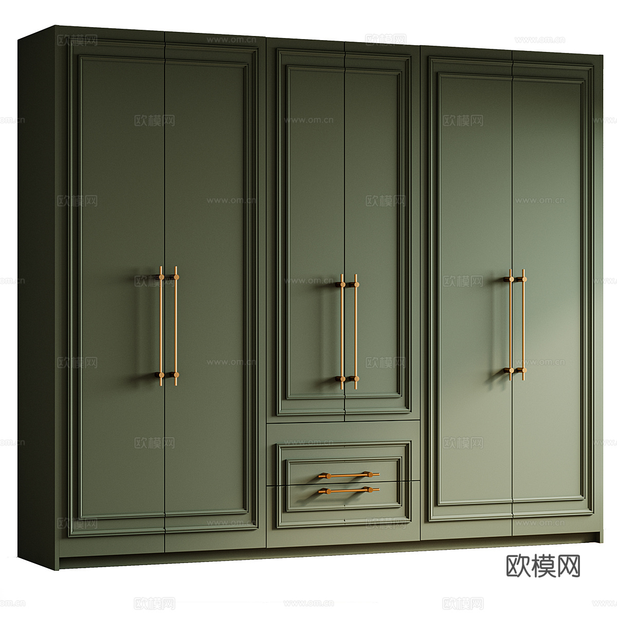 新中式轻奢开门衣柜3d模型