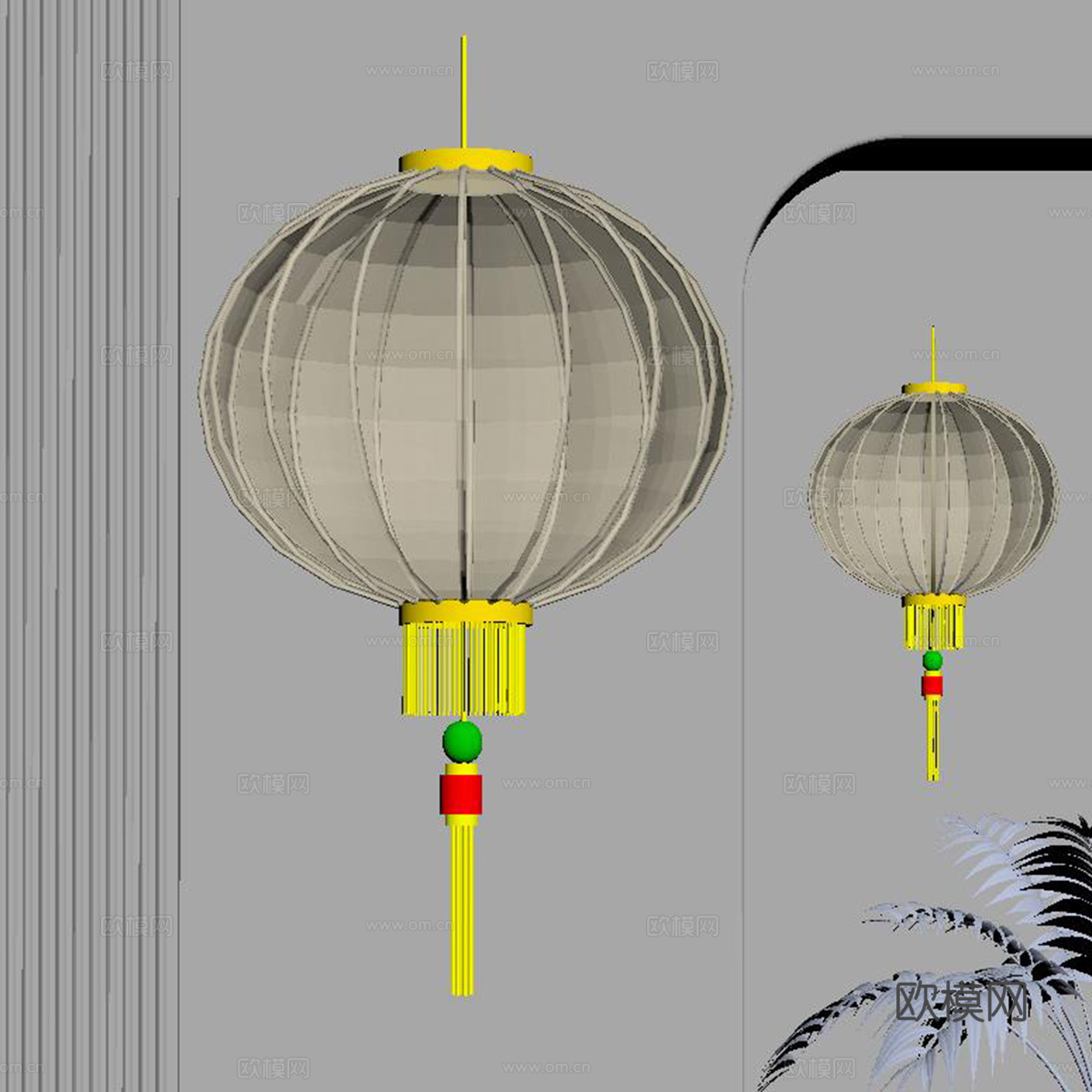现代灯笼su模型