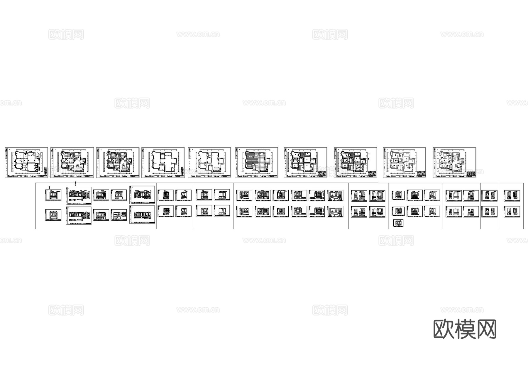 橡树湾家居施工图cad施工图