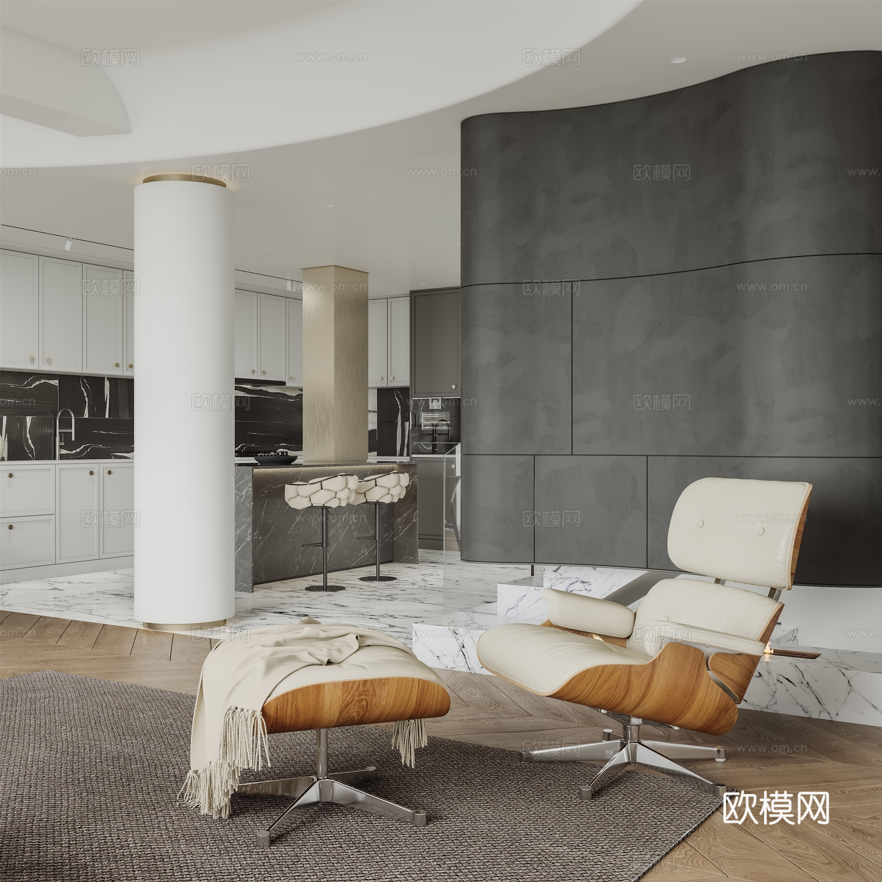 法式别墅家装方案效果图施工图cad施工图