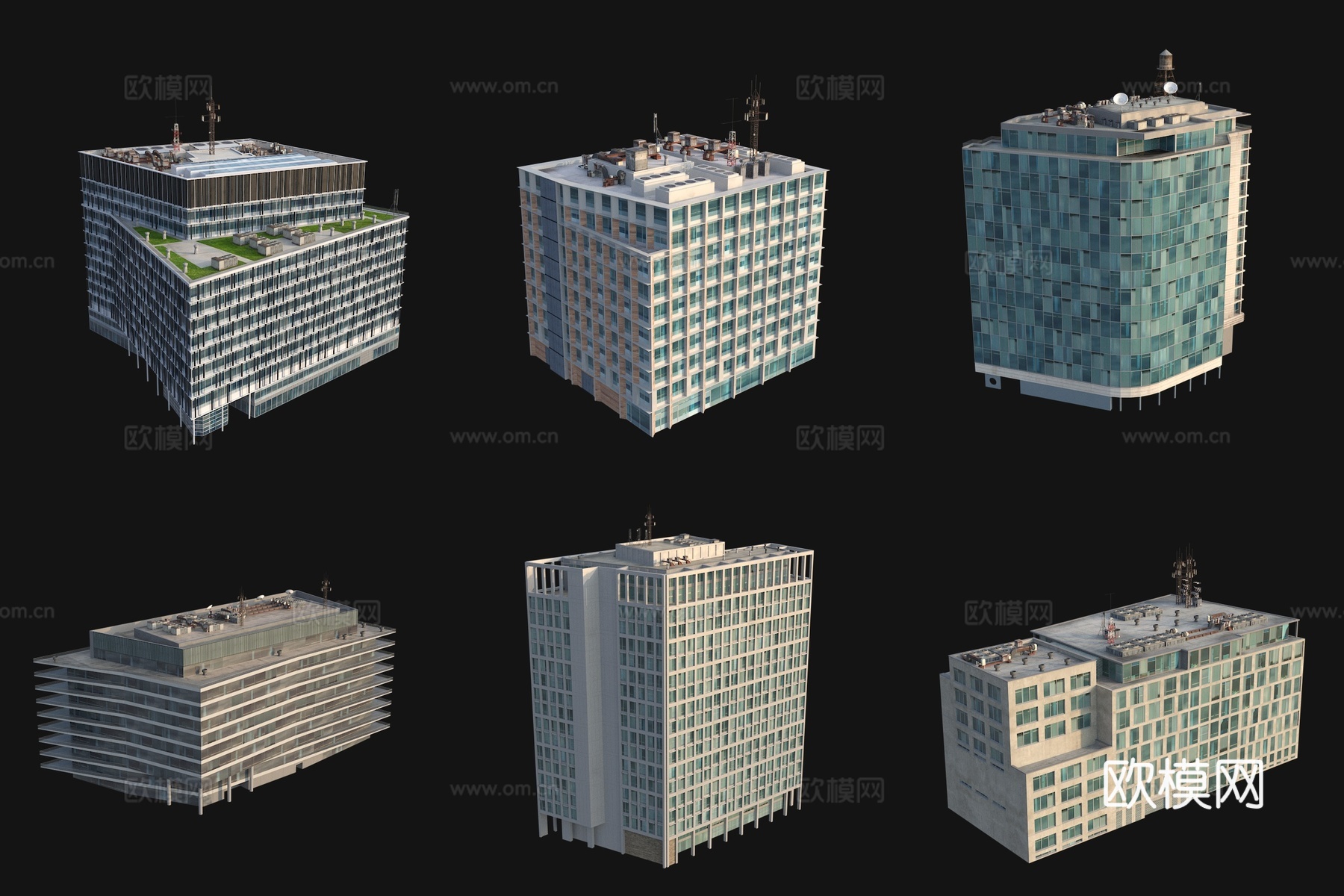 精细城市配楼3d模型