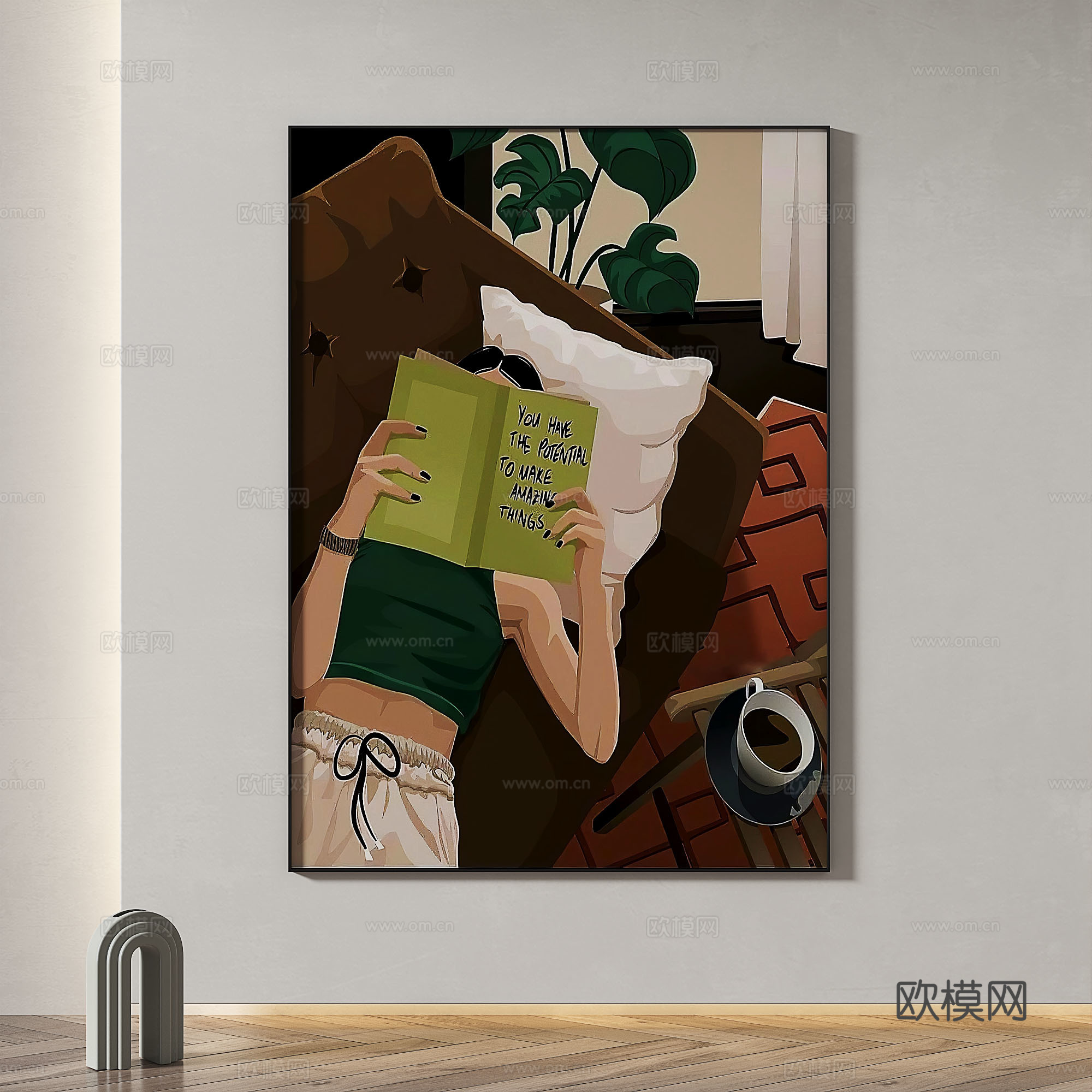 现代，简约，抽象，轻奢，复古，装饰画3d模型