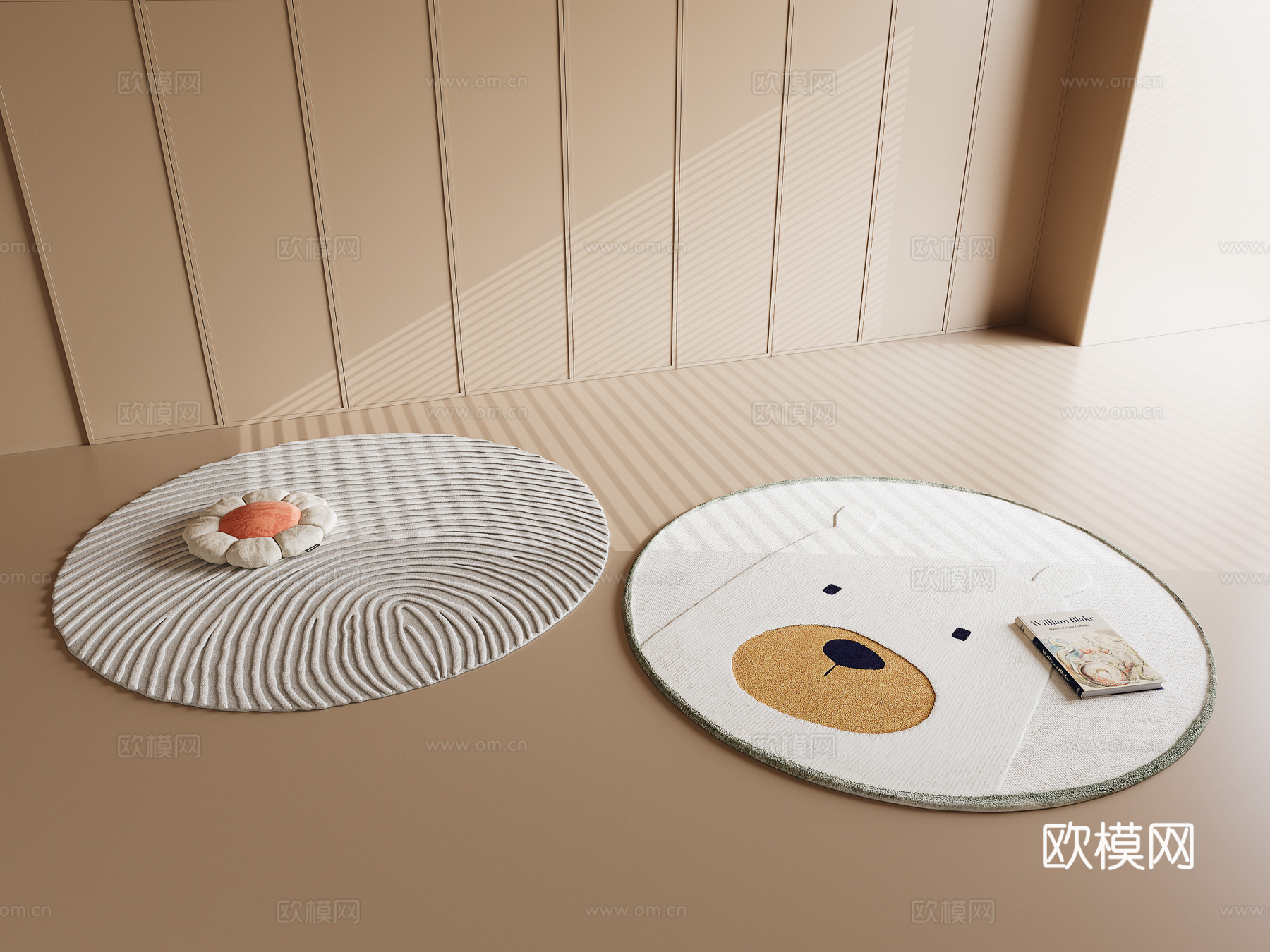 儿童房圆形地毯3d模型
