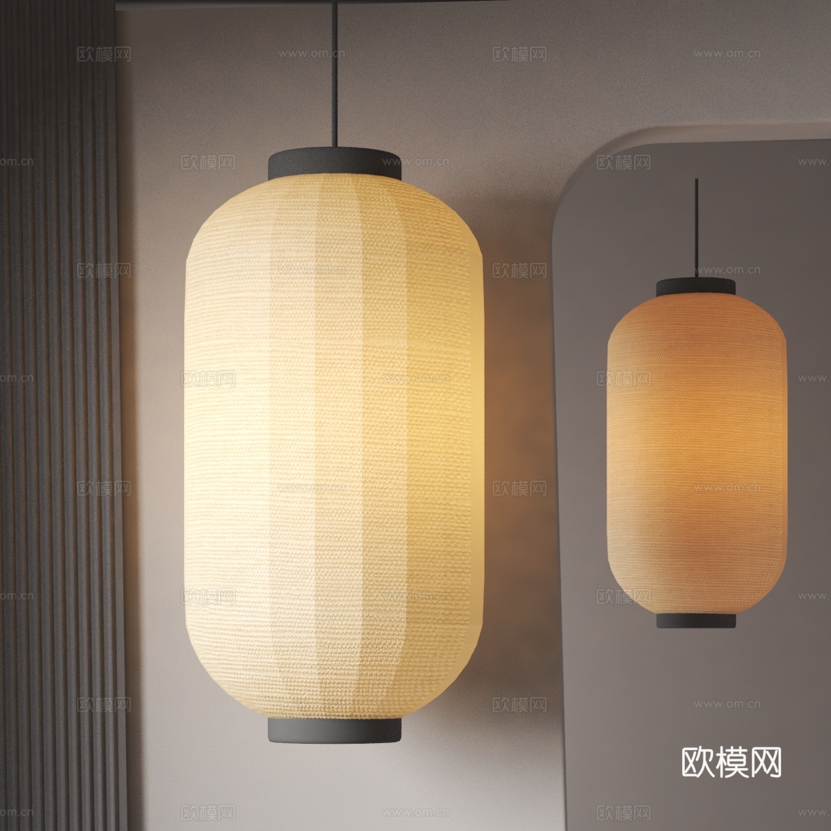 现代灯笼su模型