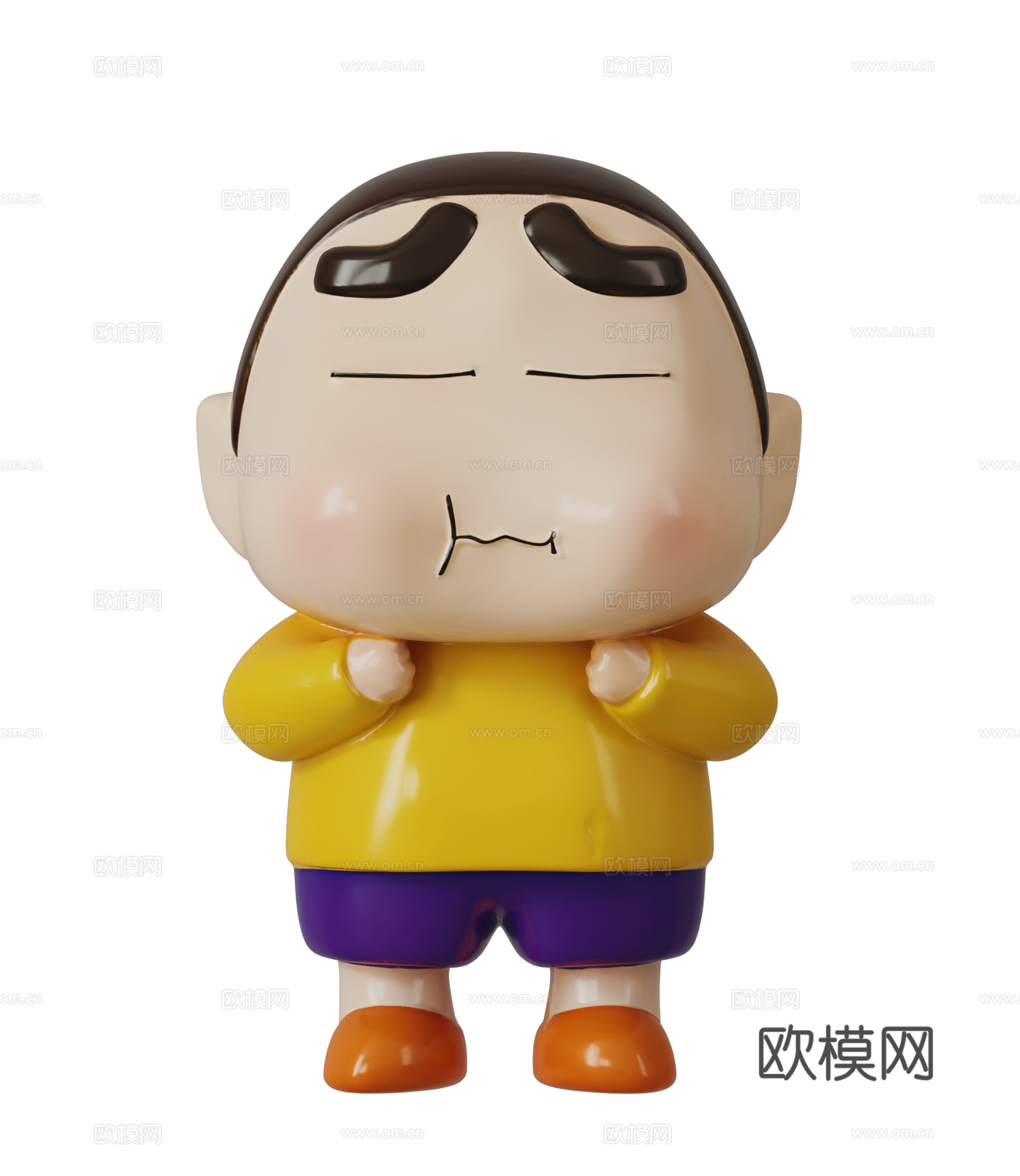 现代公仔 蜡笔小新 儿童玩具 潮玩手办摆设 公仔雕塑摆件3d模型