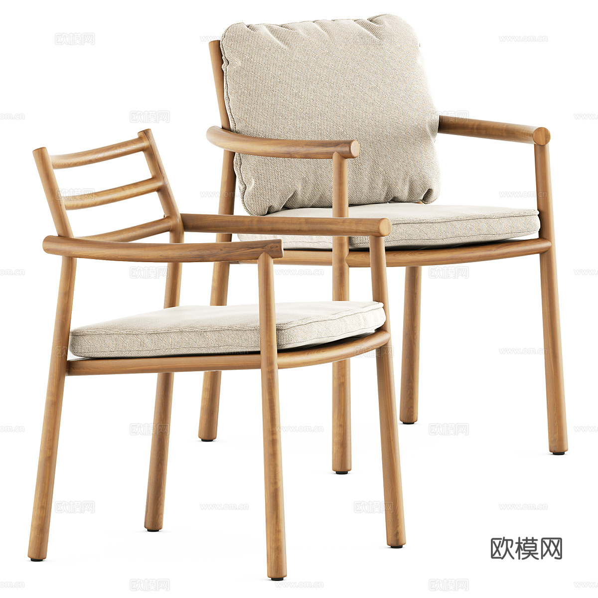 新中式 Tribu 扶手椅3d模型