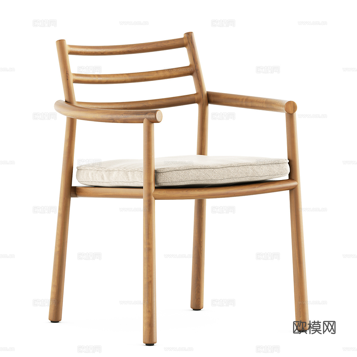 新中式 Tribu 扶手椅3d模型