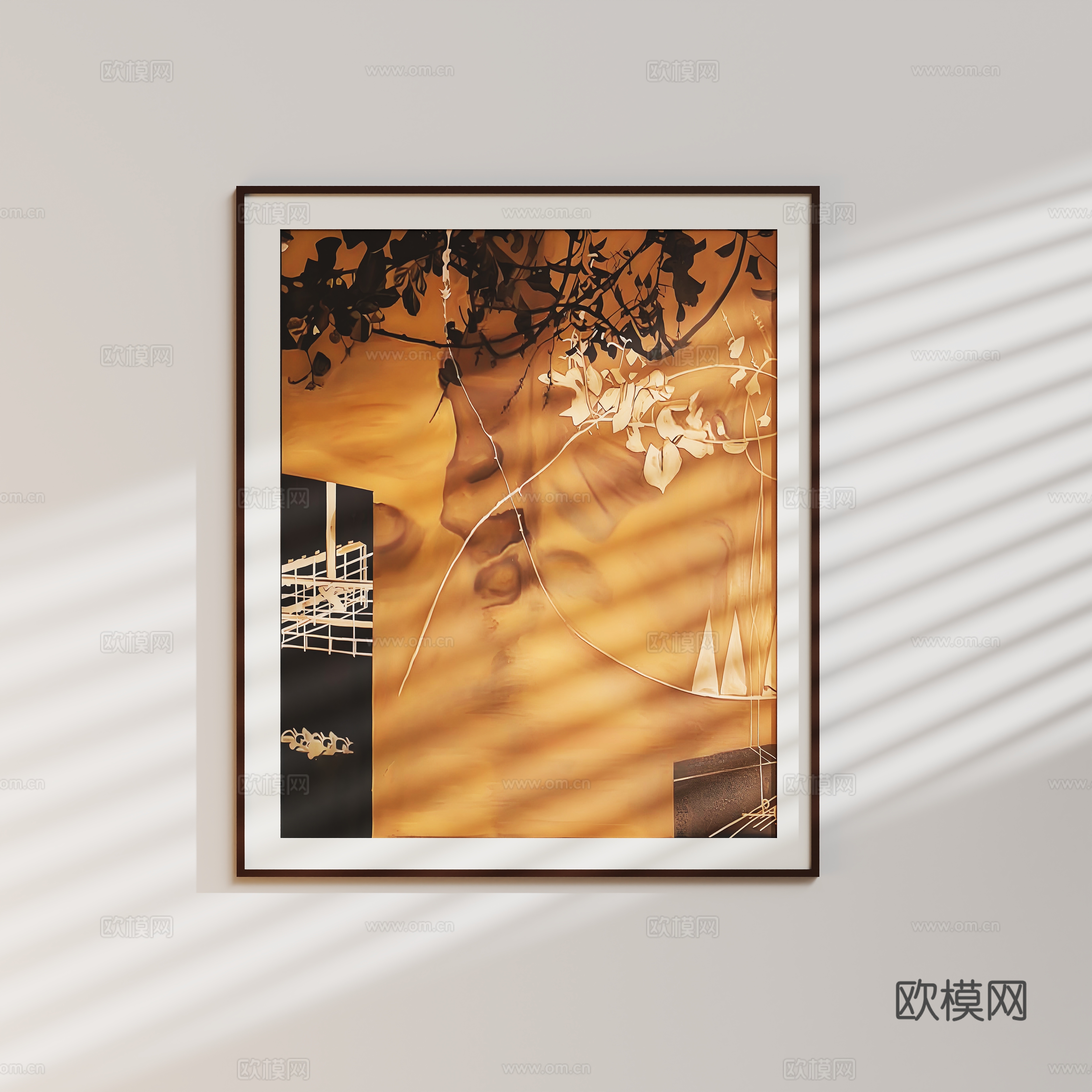 现代新中式装饰画su模型