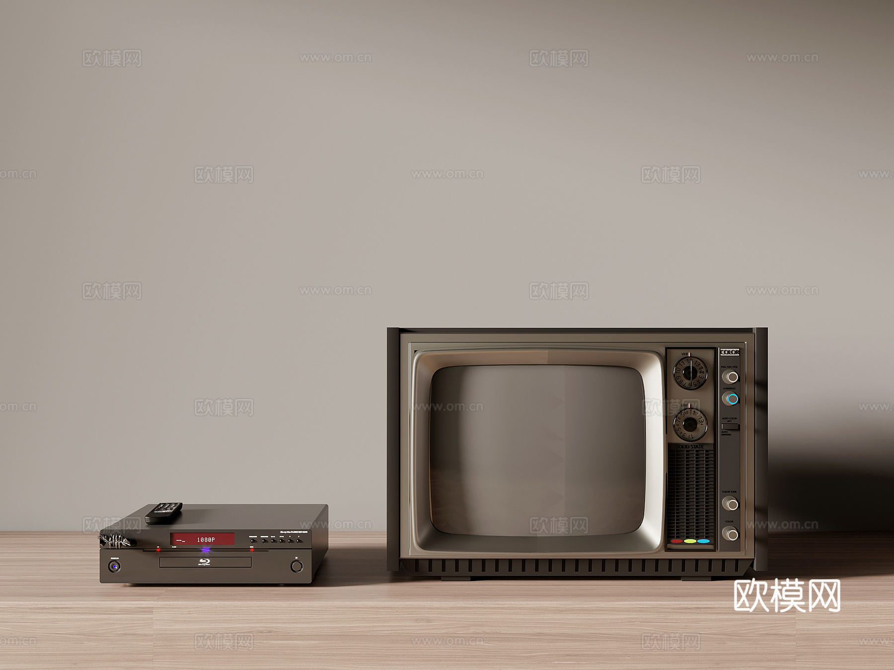 电视 现代老式电视 复古电视3d模型