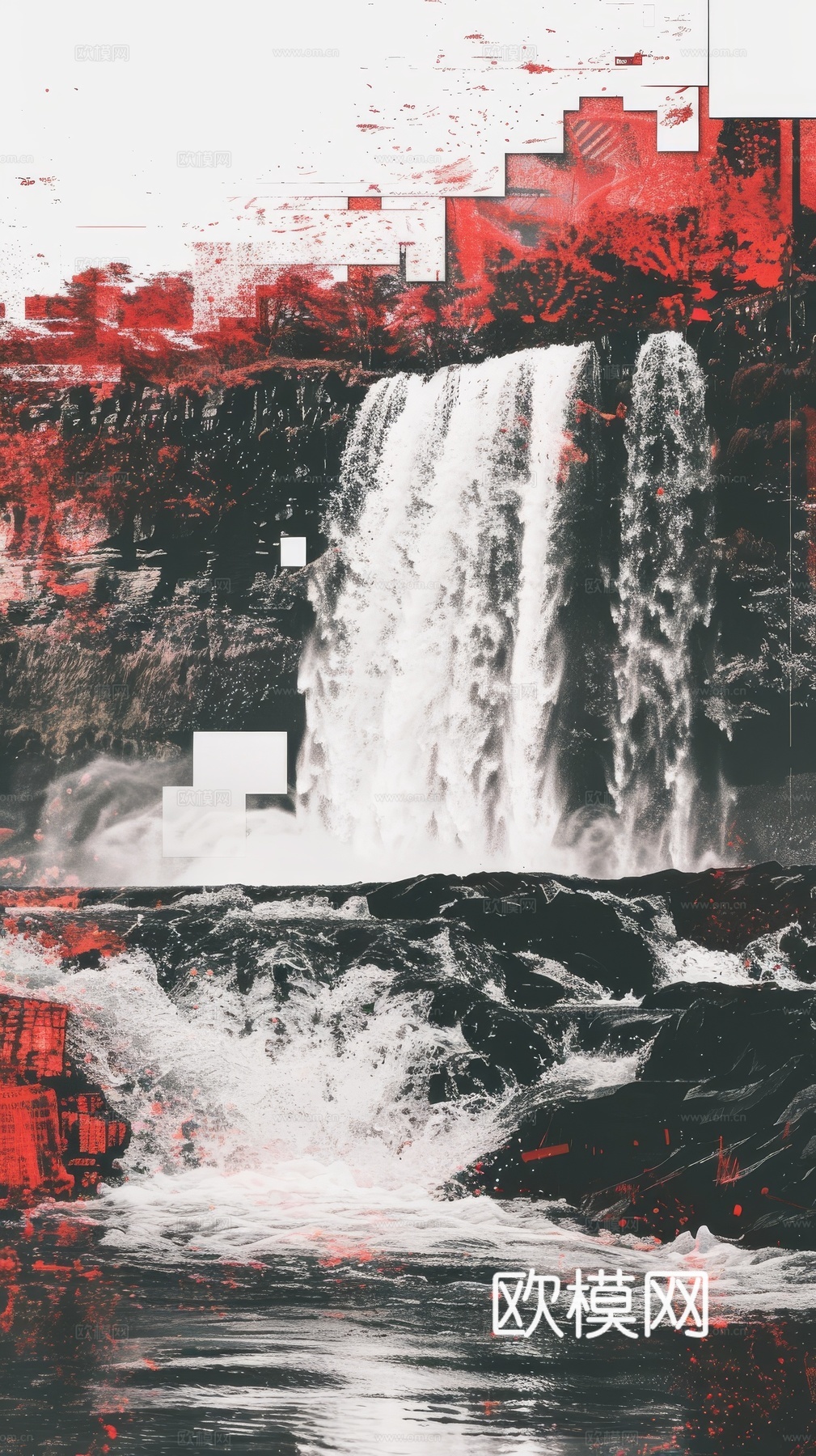 高清新款抽象装饰挂画下载（渲染图4）