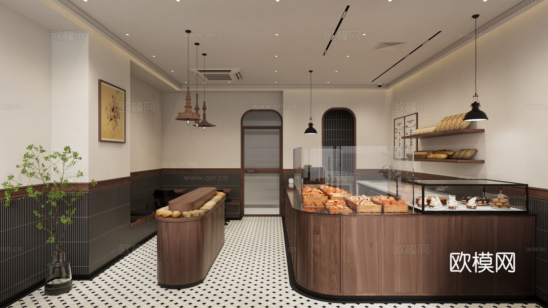 复古奶茶店施工图cad施工图