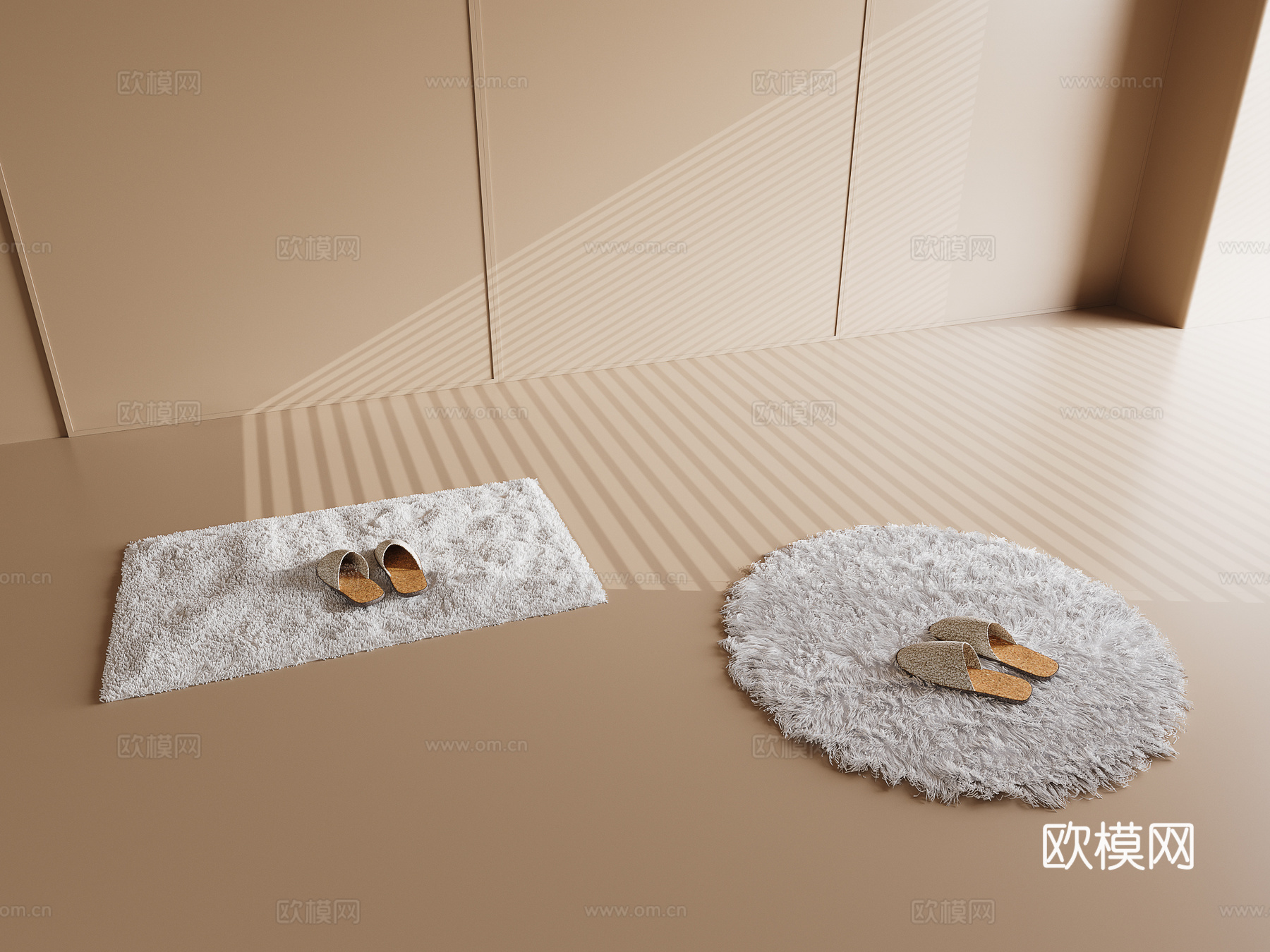 卫生间毛发地毯3d模型