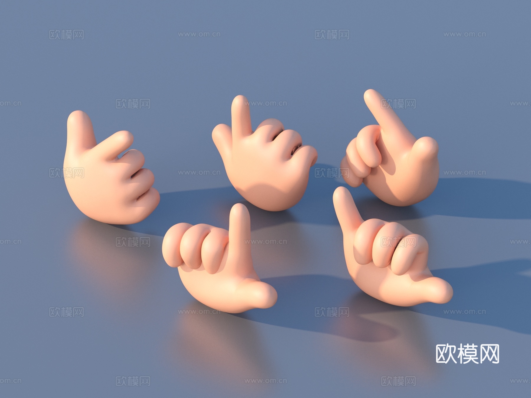 手势 手模 手掌3d模型