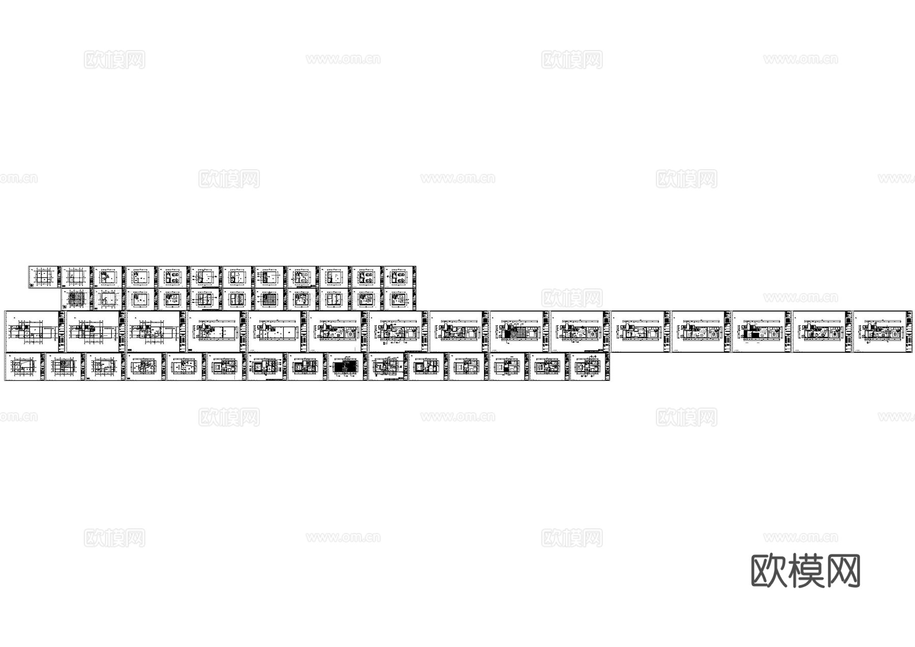 法式别墅家装方案效果图施工图cad施工图