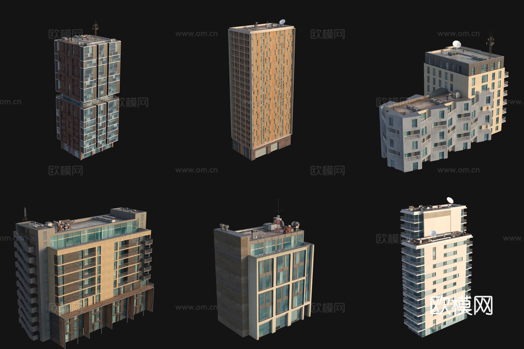 精细城市配楼3d模型