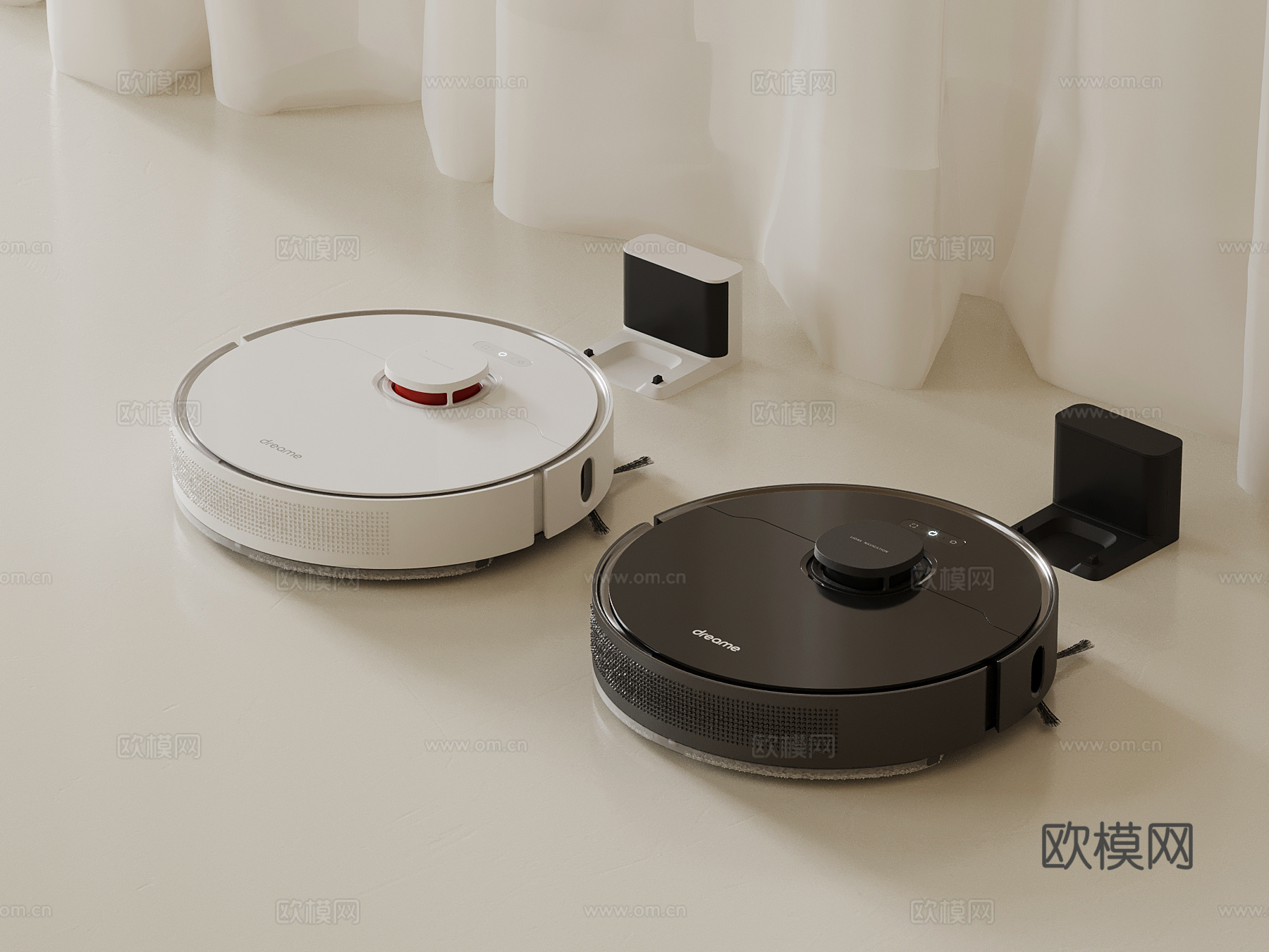 扫地机器人 现代扫地机器人 智能机器人3d模型