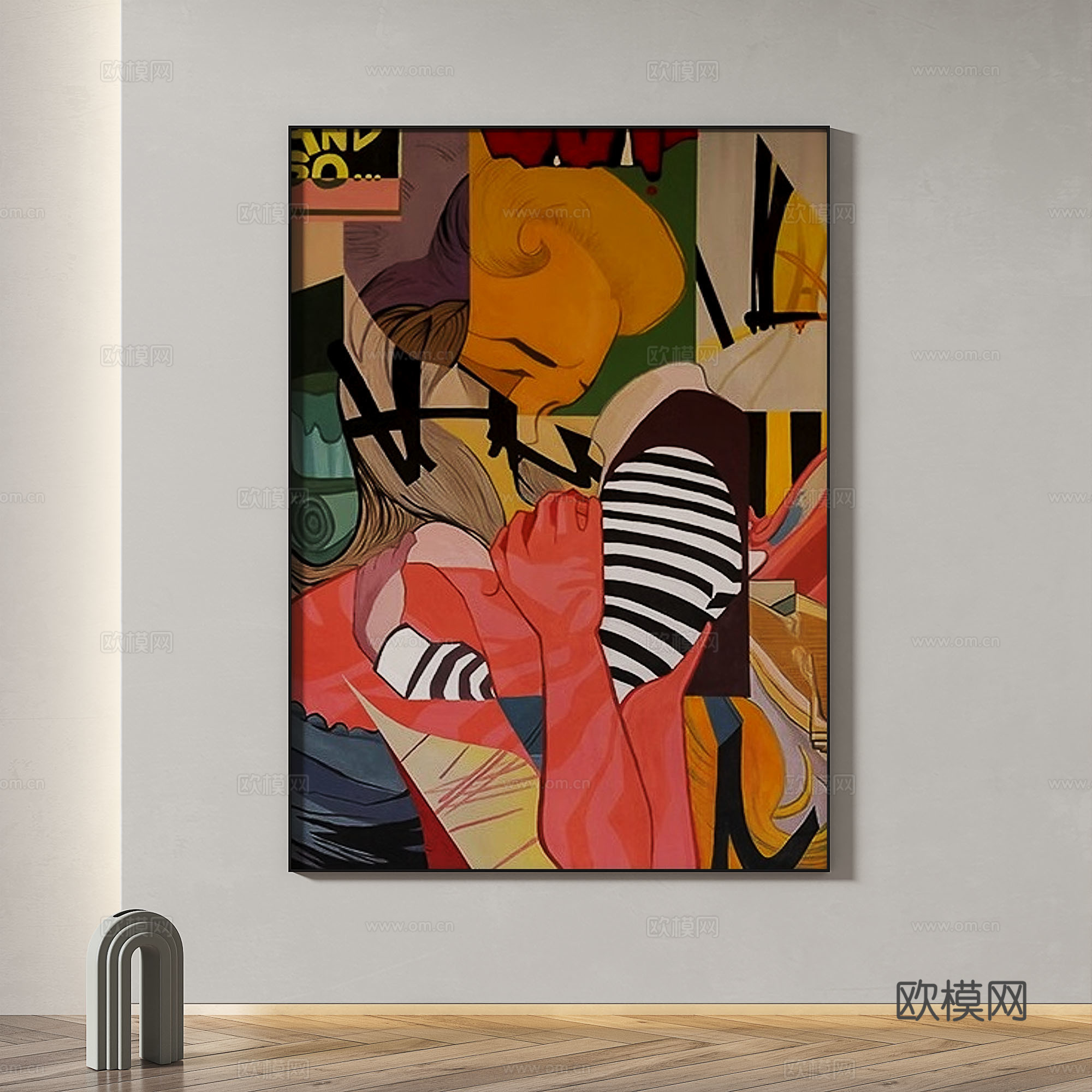 现代，简约，抽象，轻奢，复古，装饰画3d模型
