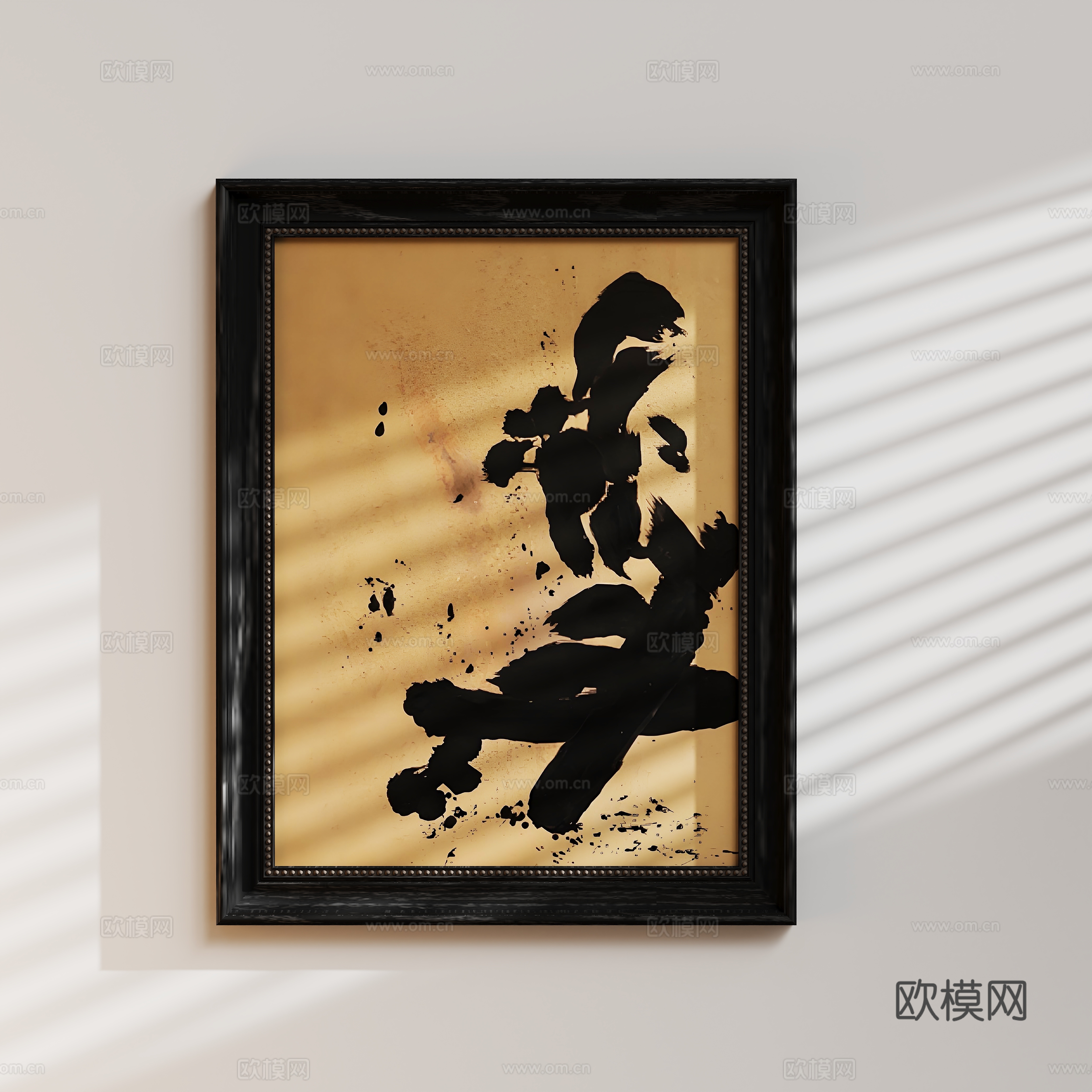 现代中古装饰画su模型