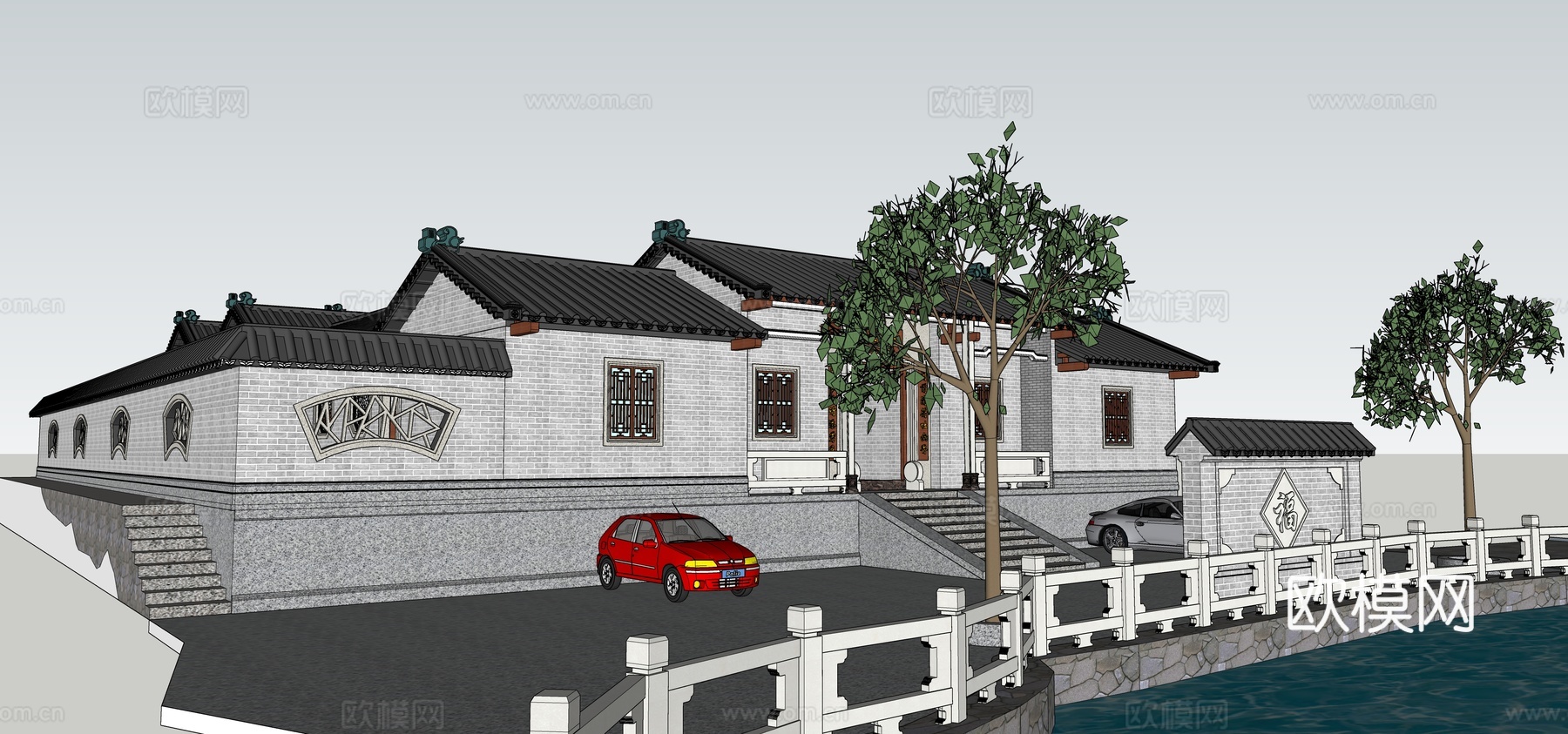 古代祠堂古苗寺庙古建筑su模型