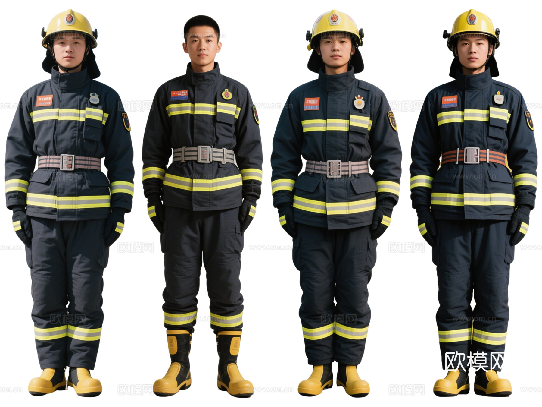 PS免抠现代人物 消防员 消费火警 火警救援人员