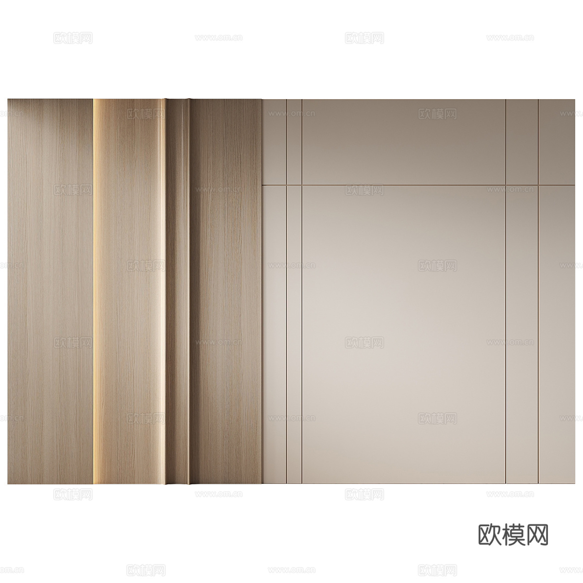 现代极简沙发背景墙3d模型