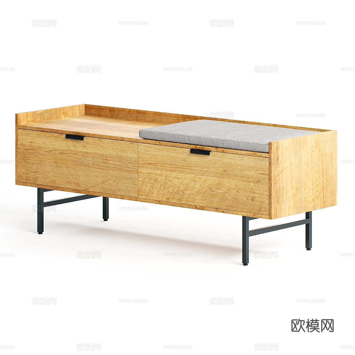 新中式原木电视柜 边柜3d模型