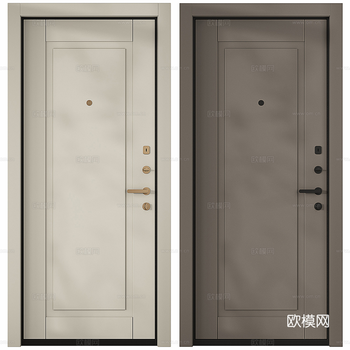现代意式入户门 防盗门3d模型