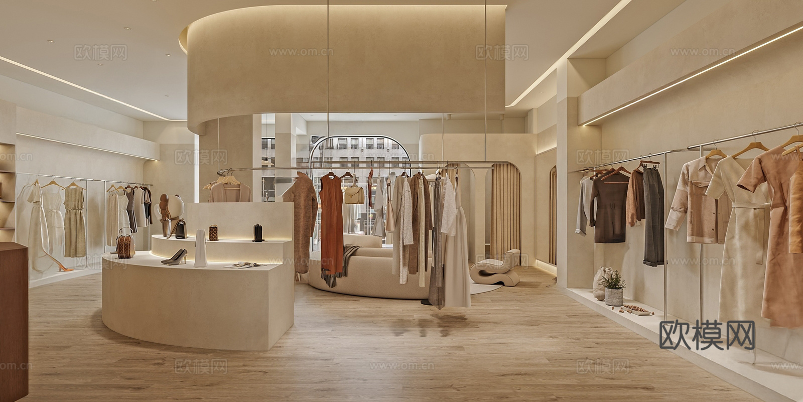 侘寂风服装店su模型