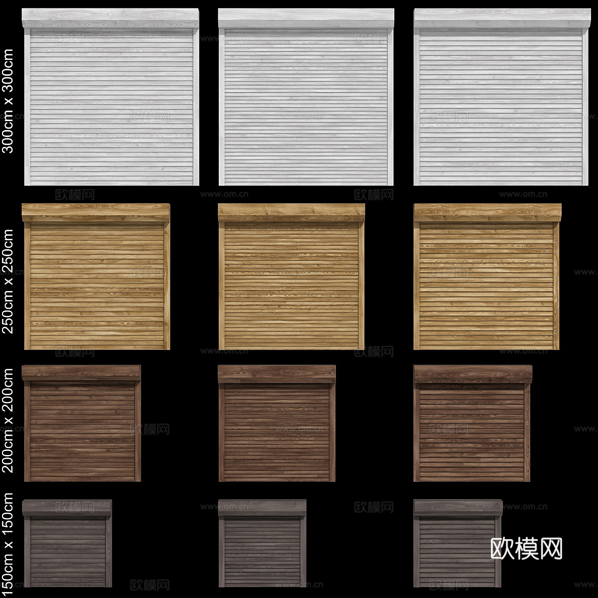 现代意式木制卷帘门3d模型