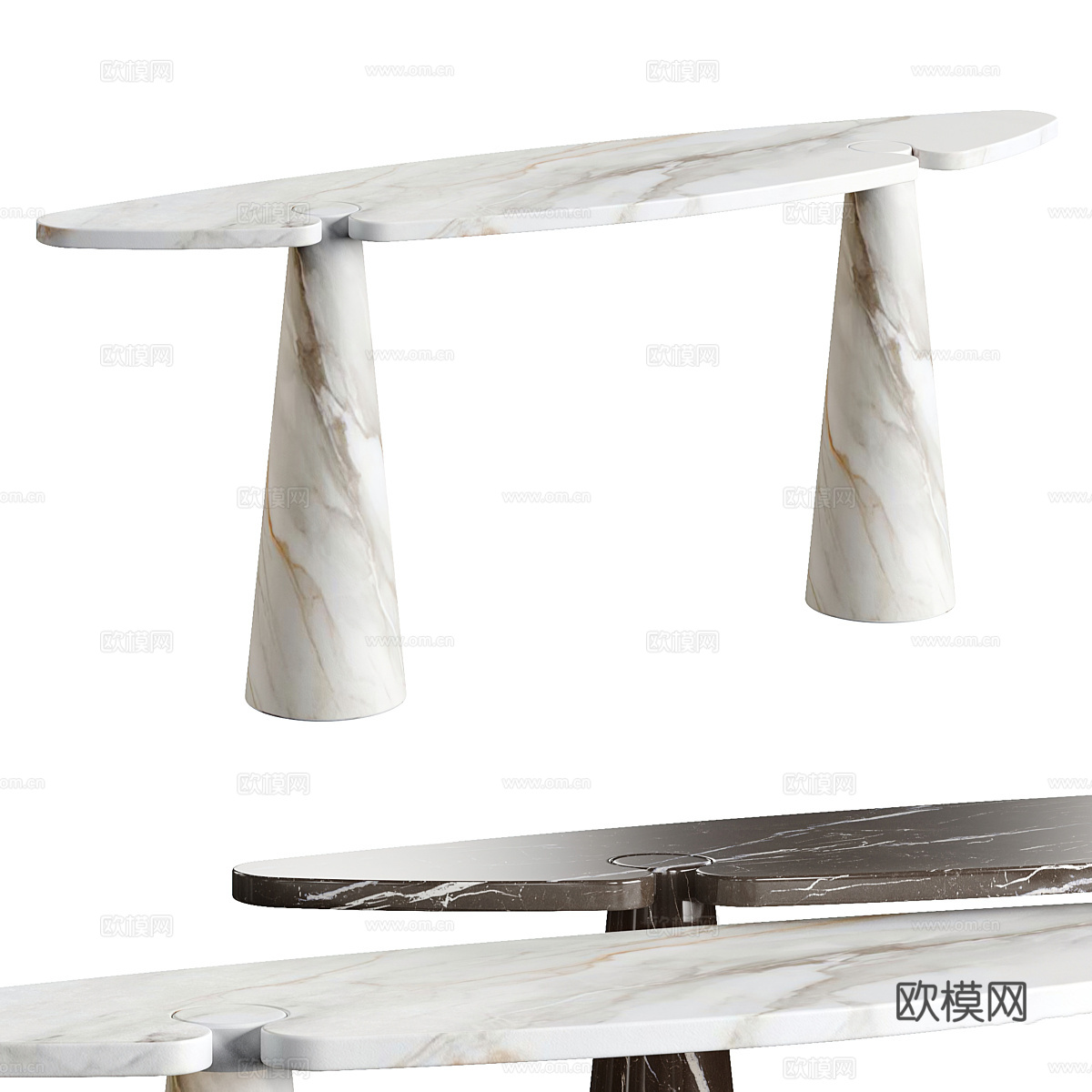 现代意式大理石端景台3d模型