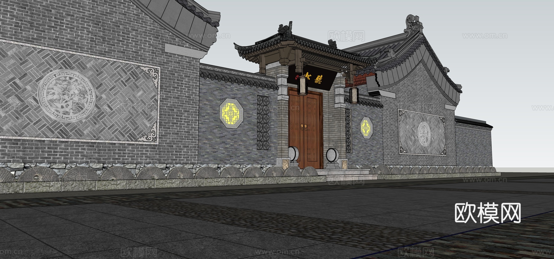 古代祠堂古苗寺庙古建筑su模型