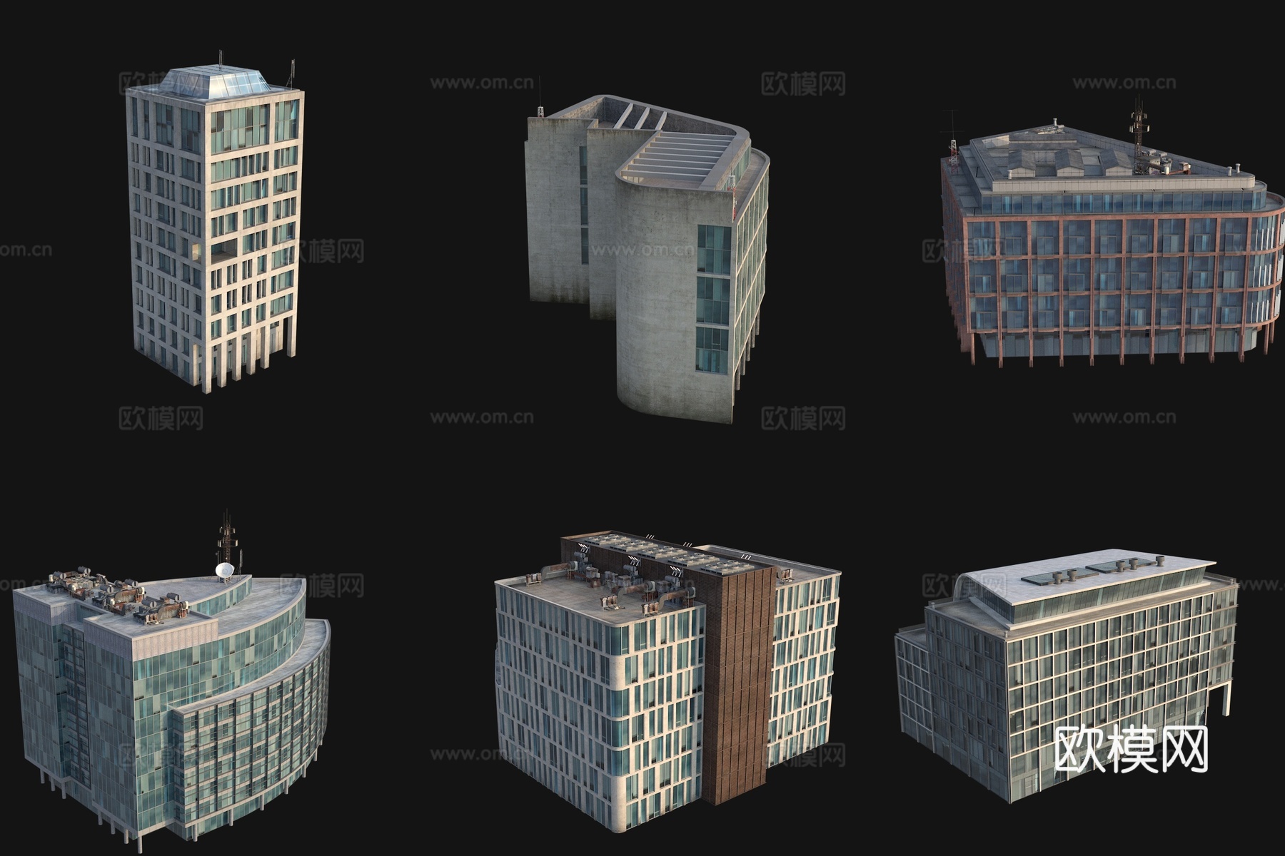 精细城市配楼3d模型