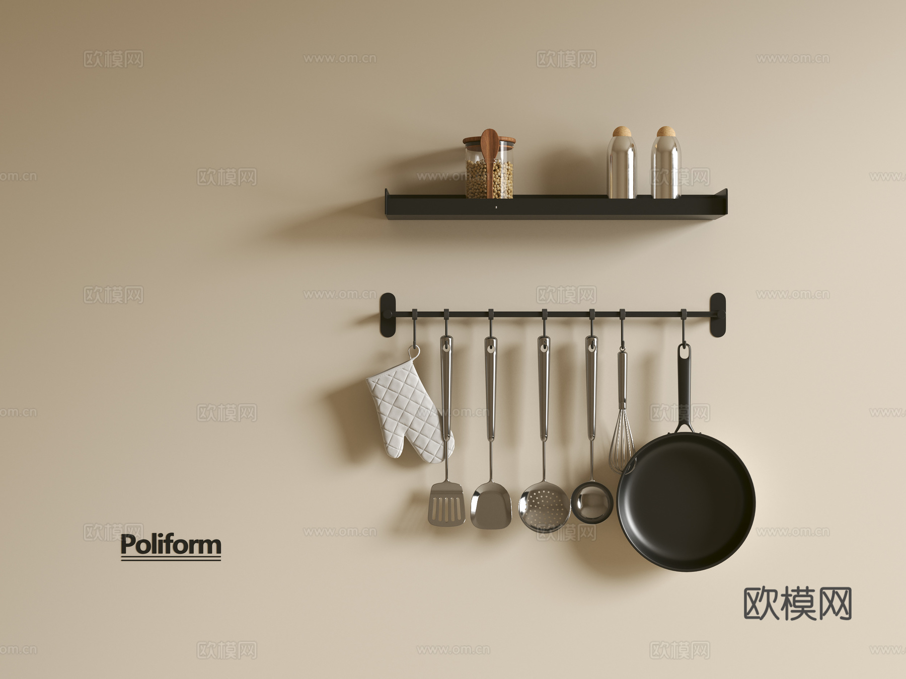 现代厨房厨具厨房用品su模型