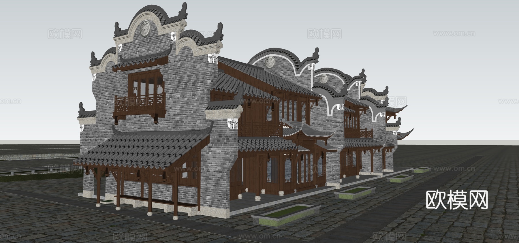 古代寺庙古庙古建筑祠堂su模型