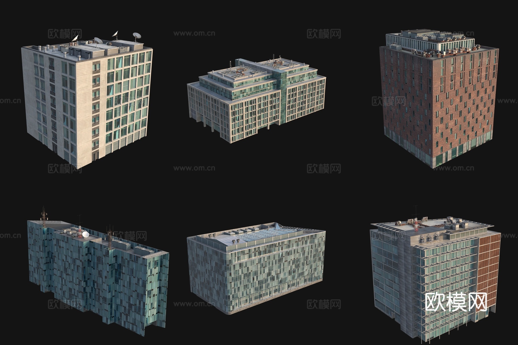 精细城市配楼3d模型