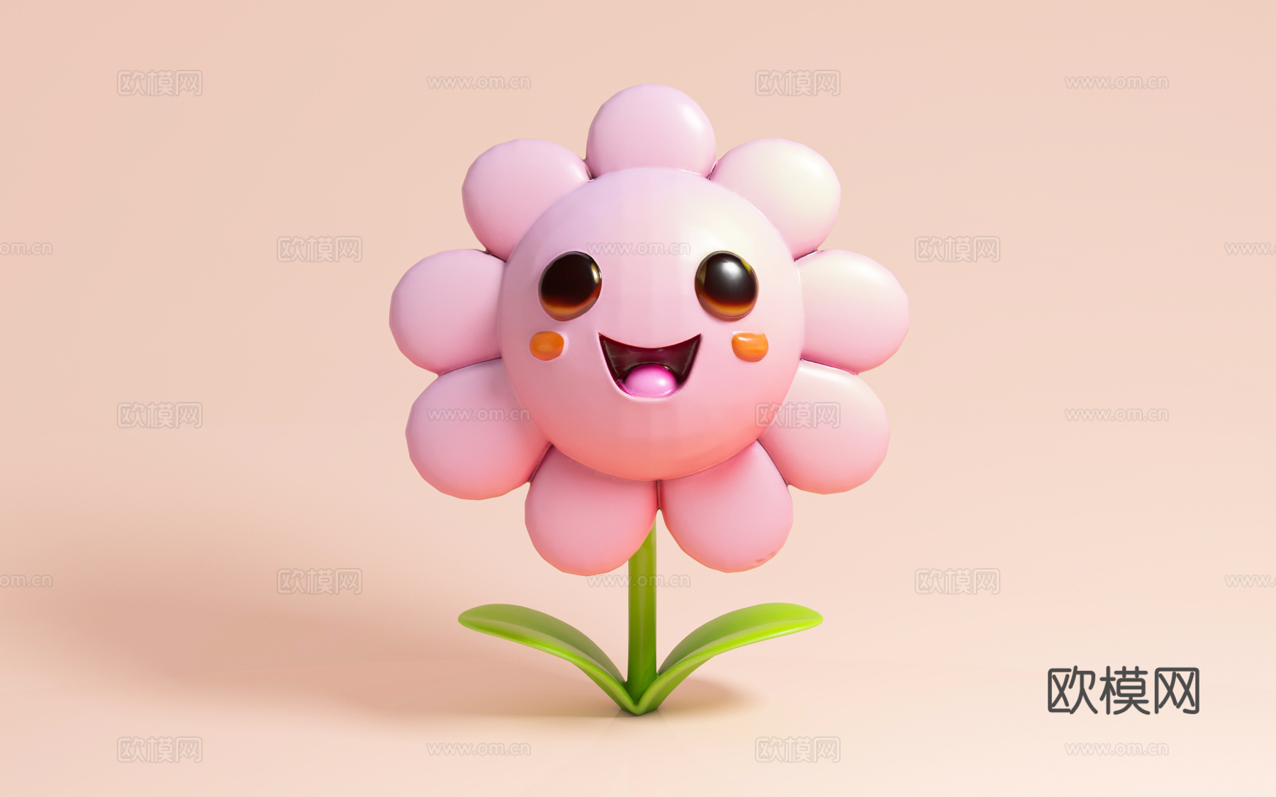 鲜花卡通花朵 植物盆栽 卡通摆件动漫风格 手办摆件 玩具公仔3d模型